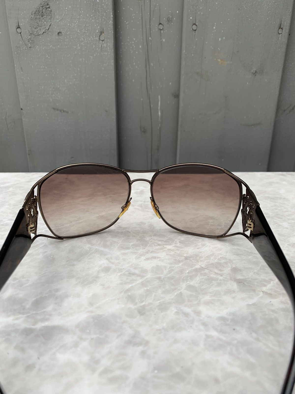 Gucci × Vintage 2000s Gucci Bellboy Logo Metal Sunglasses Y2K Oversized OS Size ONE SIZE - 5 Thumbnail