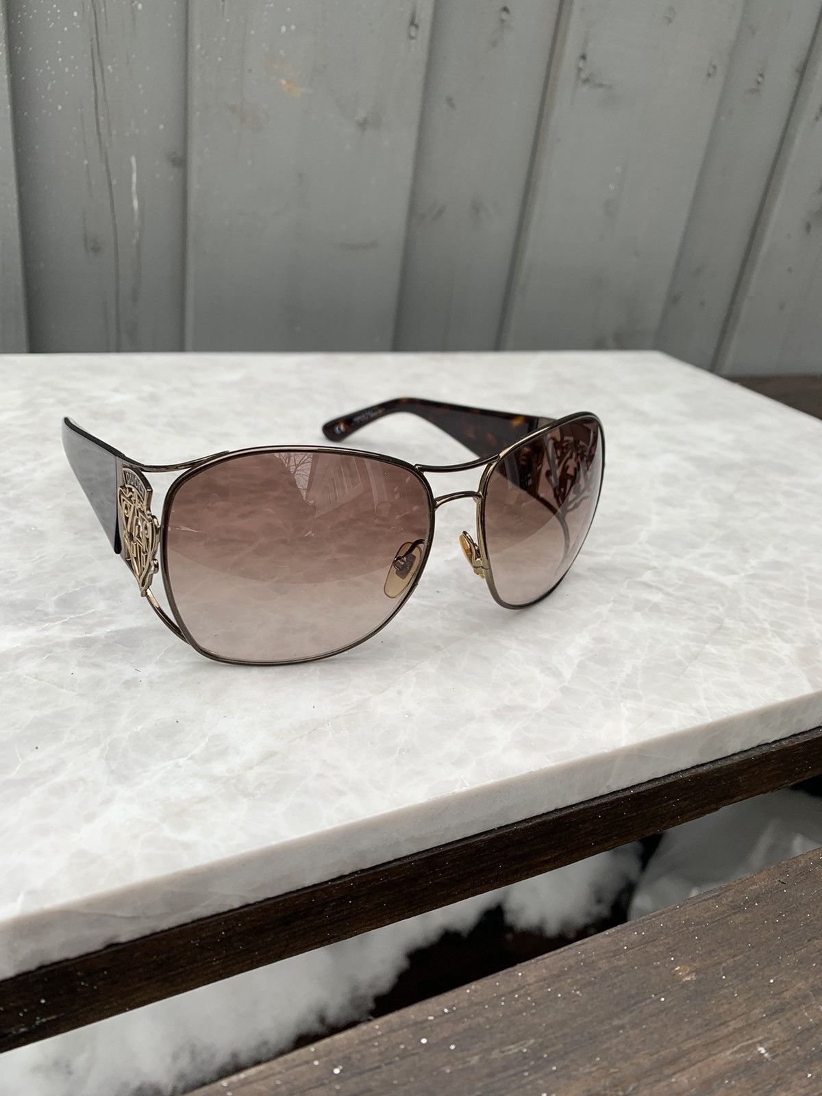 Gucci × Vintage 2000s Gucci Bellboy Logo Metal Sunglasses Y2K Oversized OS Size ONE SIZE - 11 Thumbnail