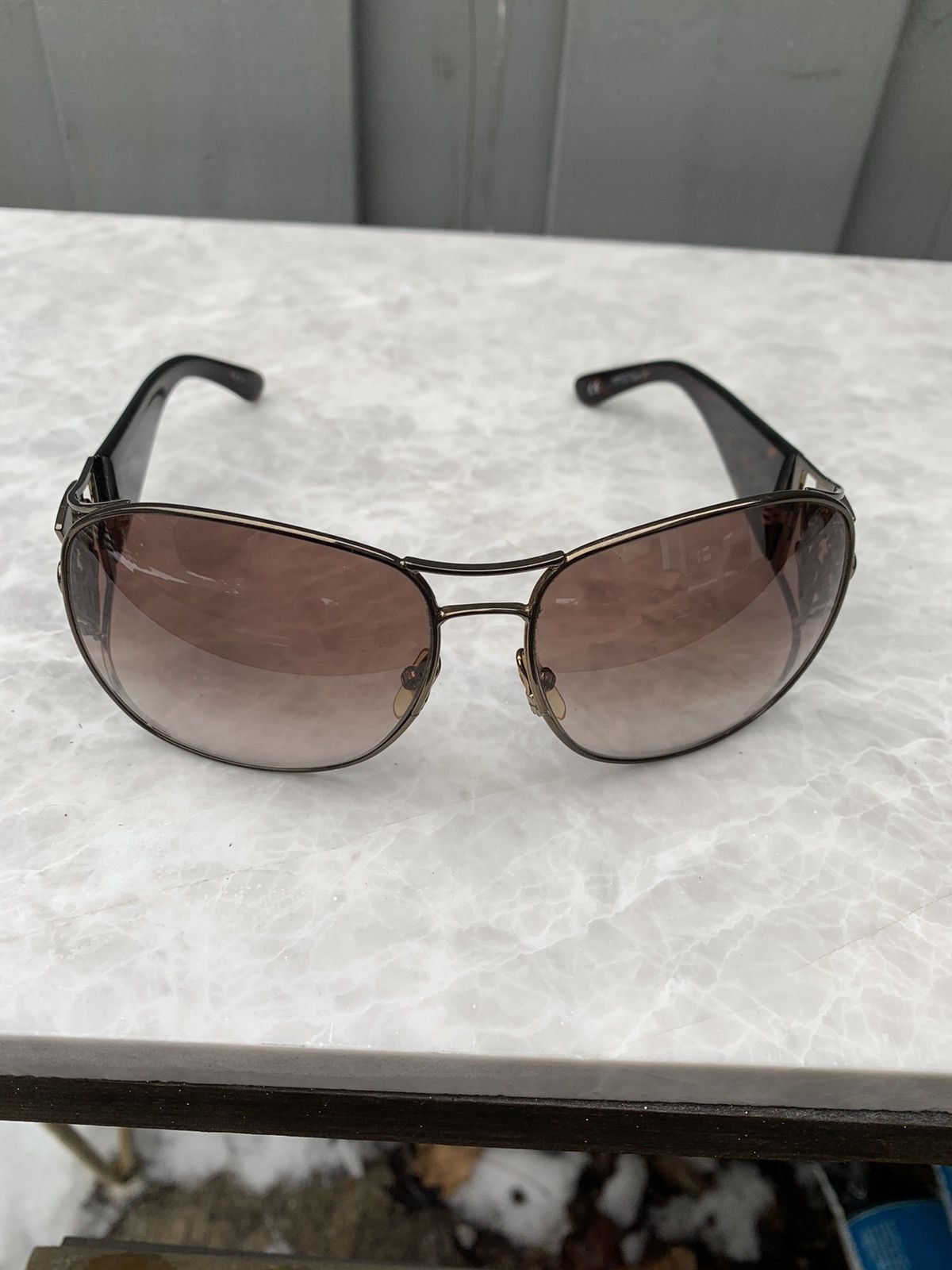 Gucci × Vintage 2000s Gucci Bellboy Logo Metal Sunglasses Y2K Oversized OS Size ONE SIZE - 4 Thumbnail
