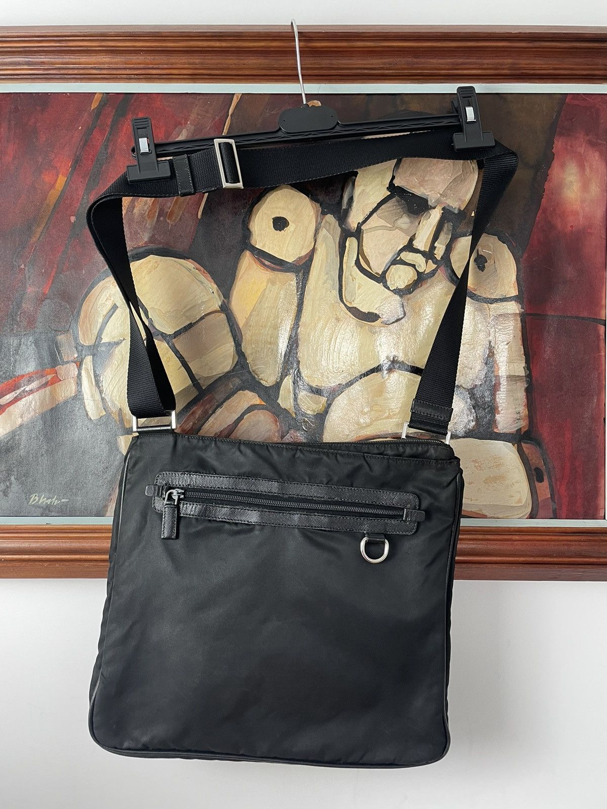 Vintage Prada Vintage Nylon Crossbody Shoulder Bag Black Big Size Grailed