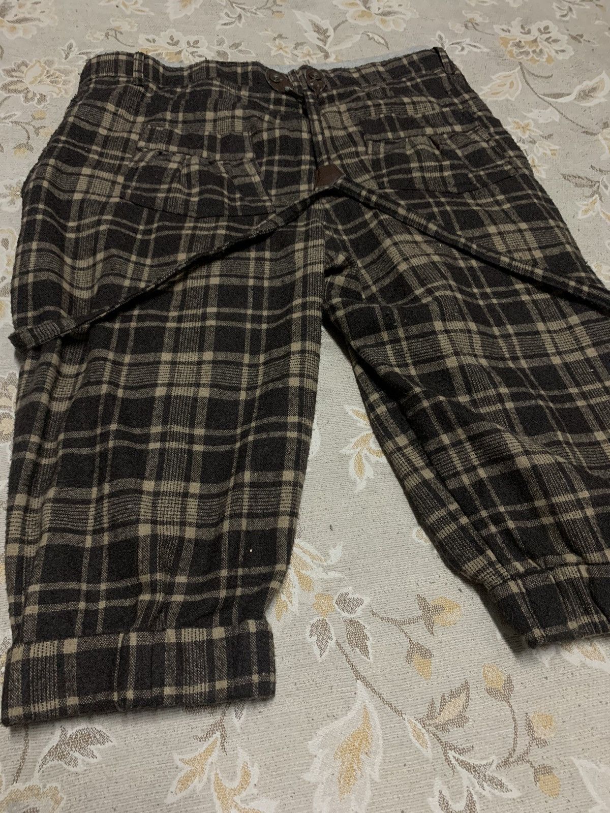 Japanese Brand × Vintage JAPANESE BRAND CHECK BONDAGE CROP PANTS Size US 34 / EU 50 - 10 Thumbnail