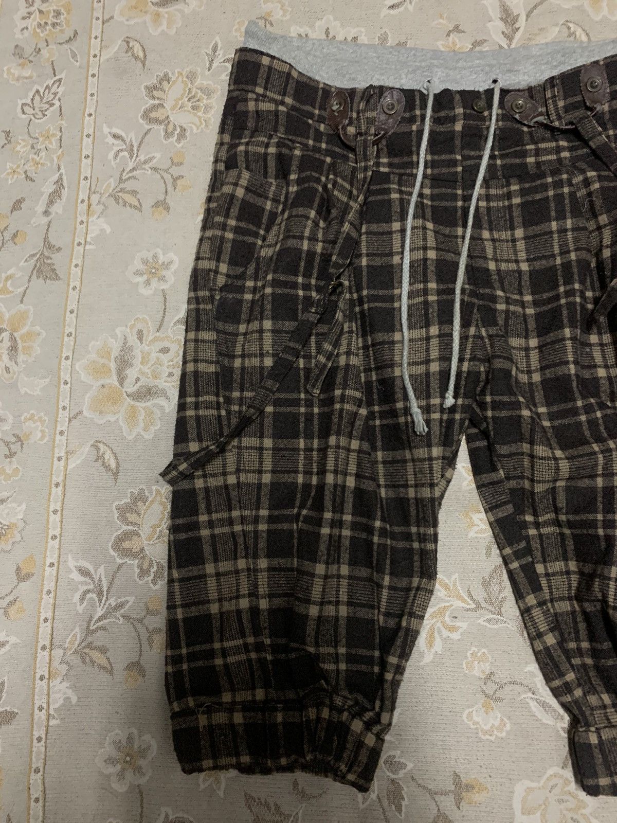Japanese Brand × Vintage JAPANESE BRAND CHECK BONDAGE CROP PANTS Size US 34 / EU 50 - 3 Thumbnail