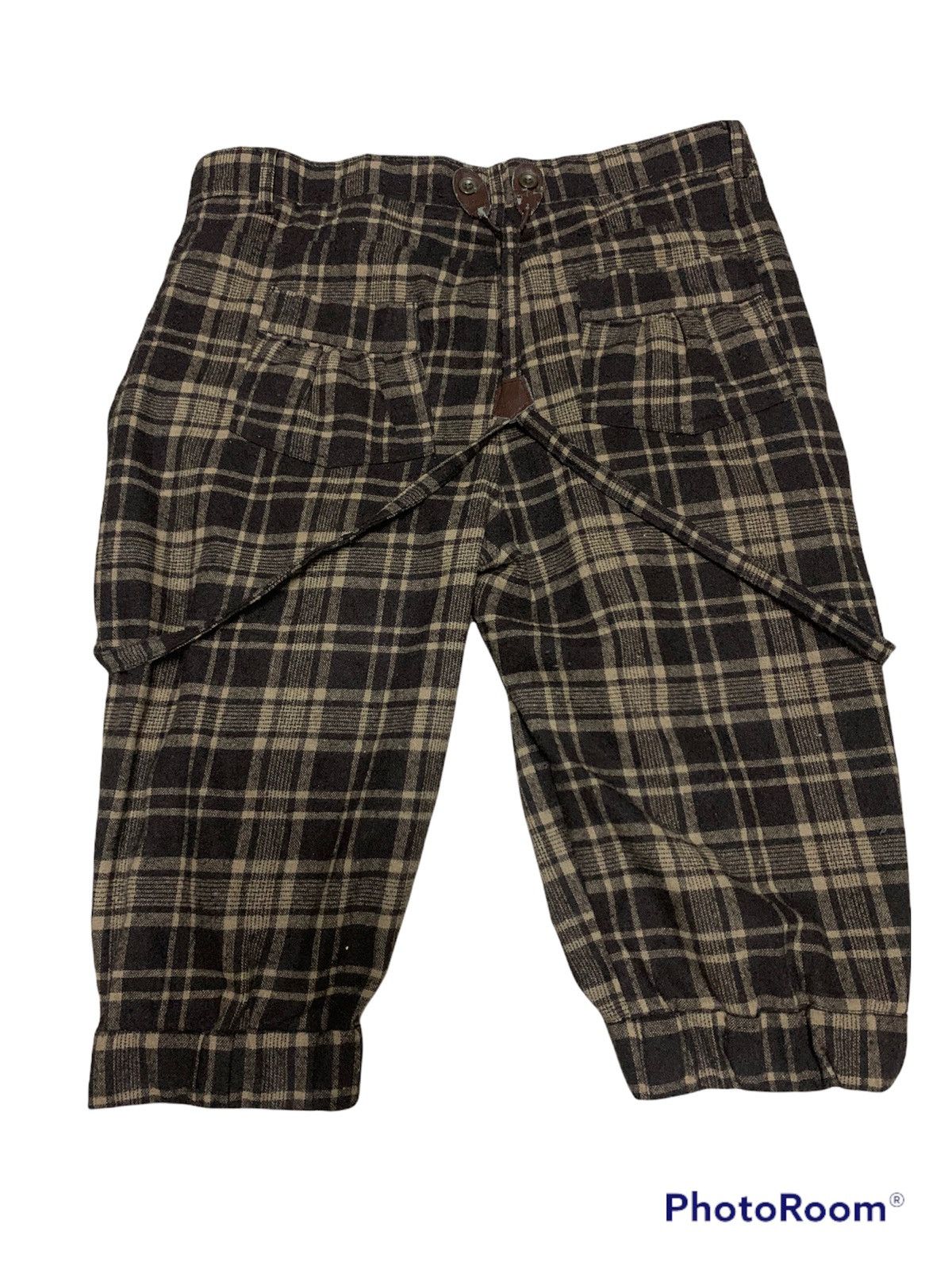 Japanese Brand × Vintage JAPANESE BRAND CHECK BONDAGE CROP PANTS Size US 34 / EU 50 - 2 Thumbnail