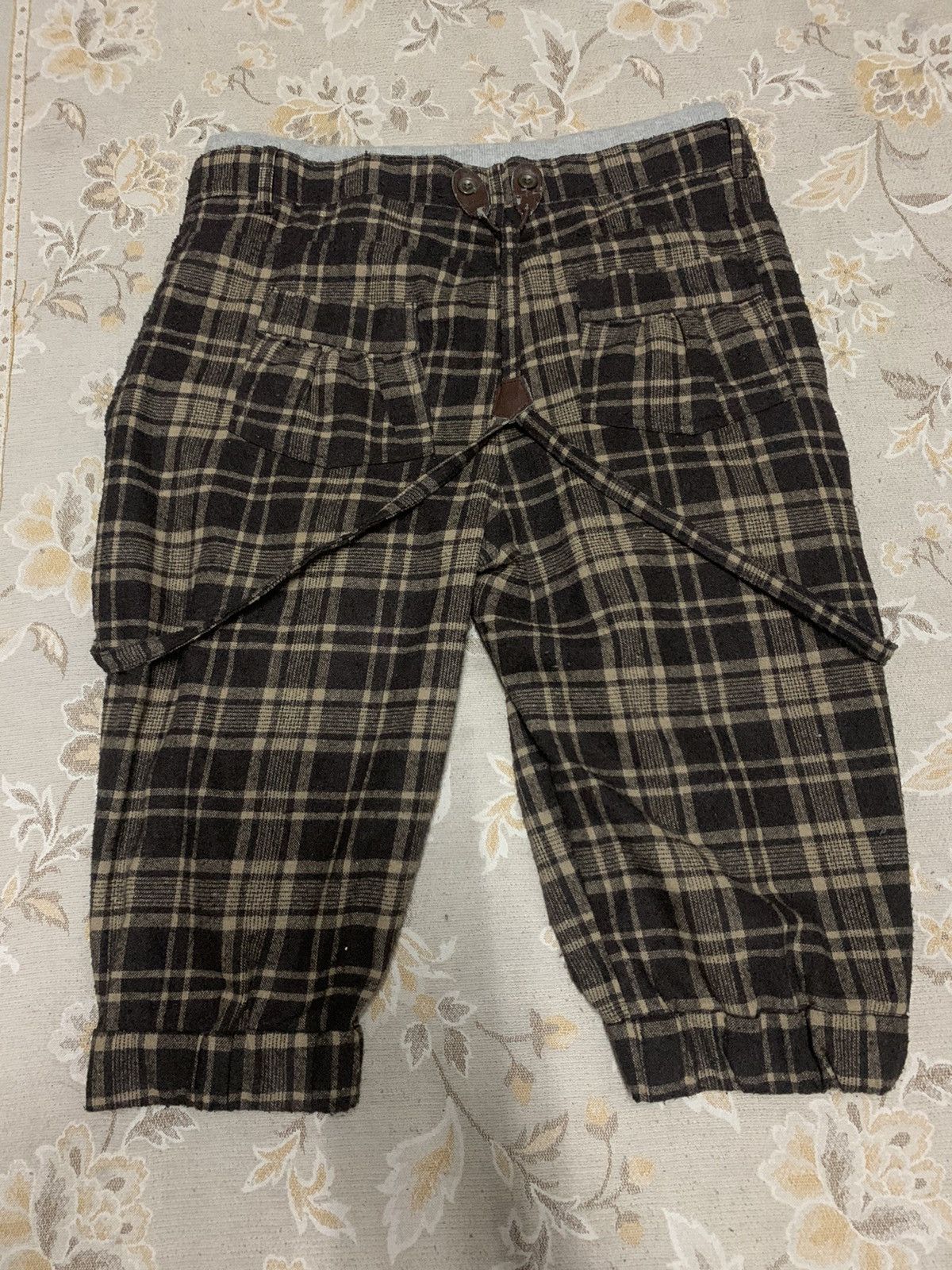 Japanese Brand × Vintage JAPANESE BRAND CHECK BONDAGE CROP PANTS Size US 34 / EU 50 - 8 Thumbnail