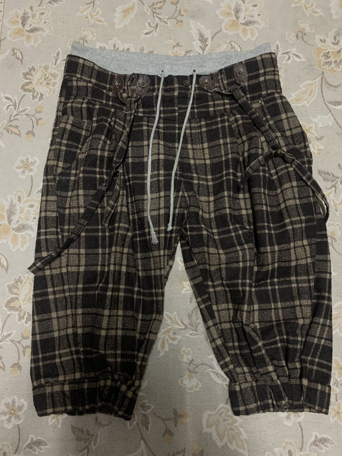 Japanese Brand × Vintage JAPANESE BRAND CHECK BONDAGE CROP PANTS Size US 34 / EU 50 - 12 Thumbnail