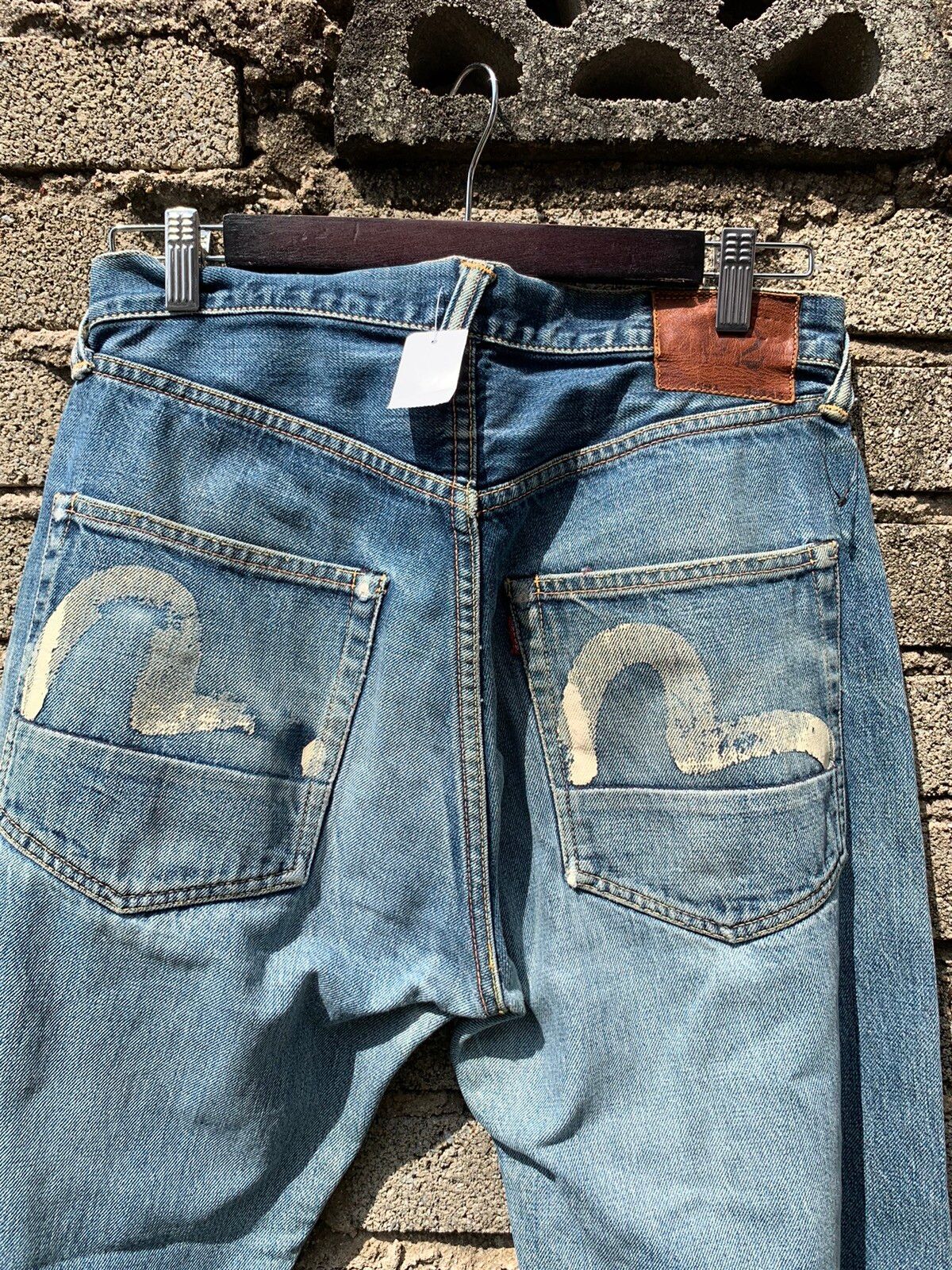 Pre-owned Evisu X Vintage Size 31: Beautiful Faded Thrashed Evisu Jeans No. 2 Selvedge In Blue