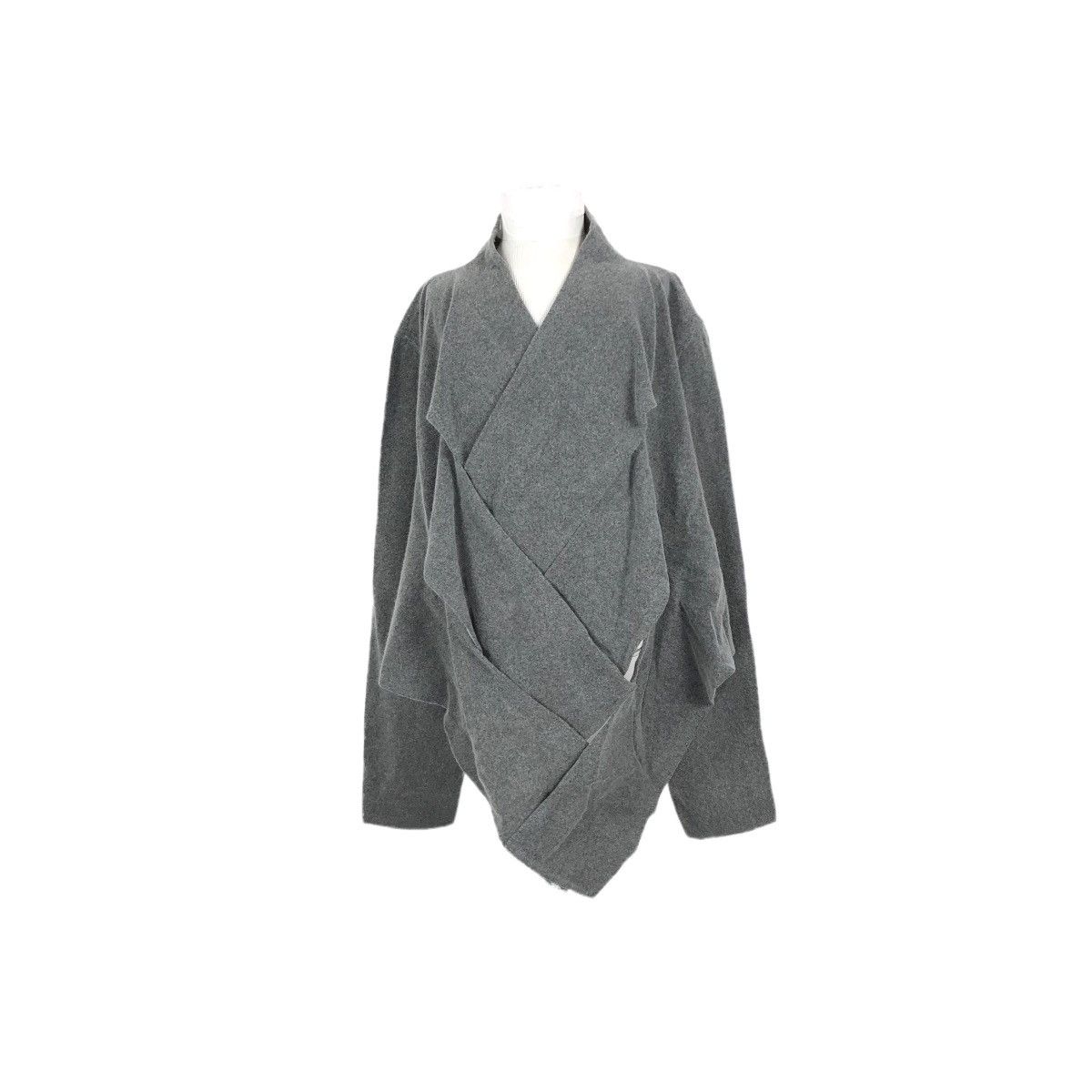 image of VTG Dries Van Noten Women’S Wool Buttonless Jacket Cardigan in Grey, Men's (Size Small)