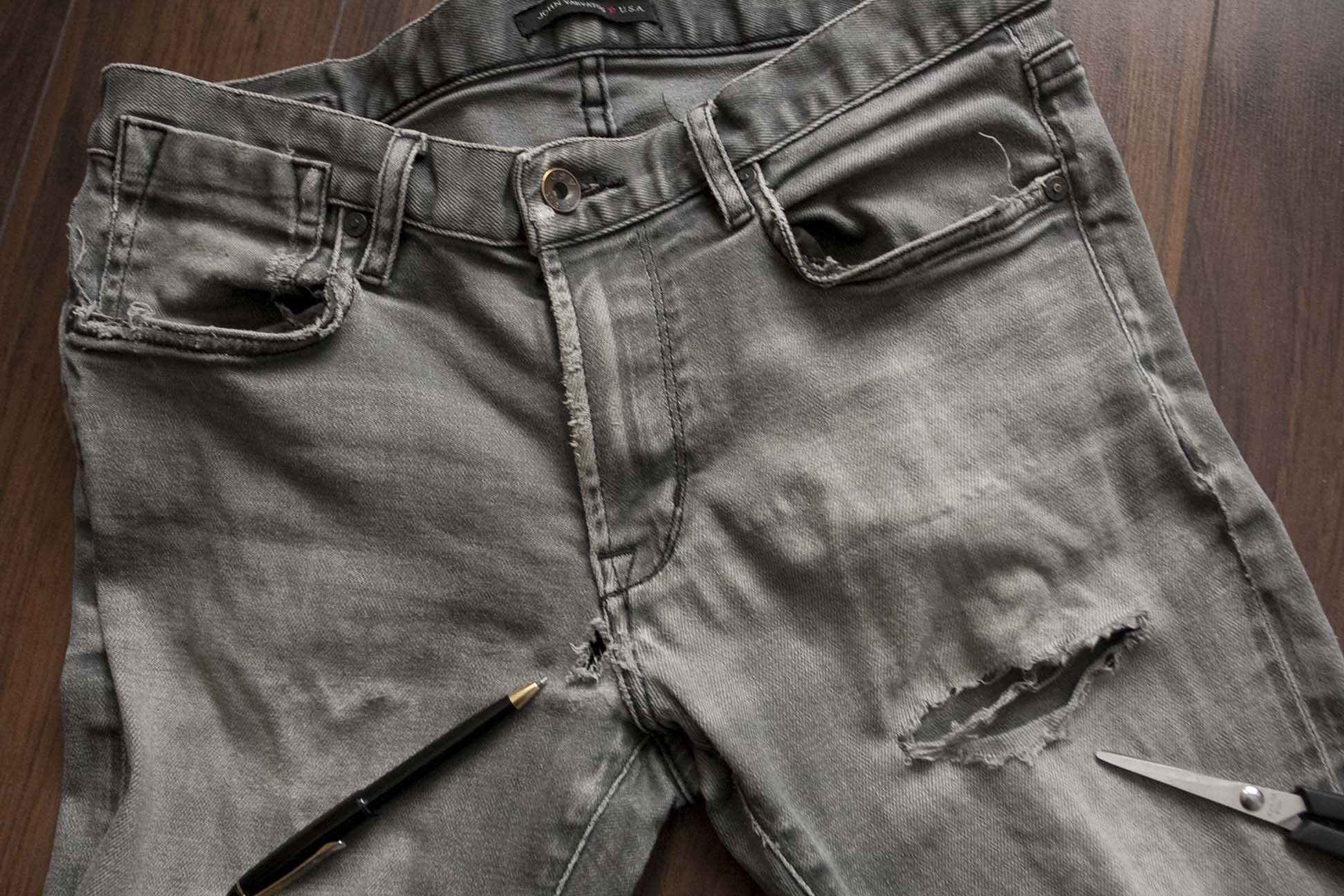 John Varvatos John Varvatos Distressed Bowery Slim Straight Size 31x31 Size US 31 - 6 Thumbnail