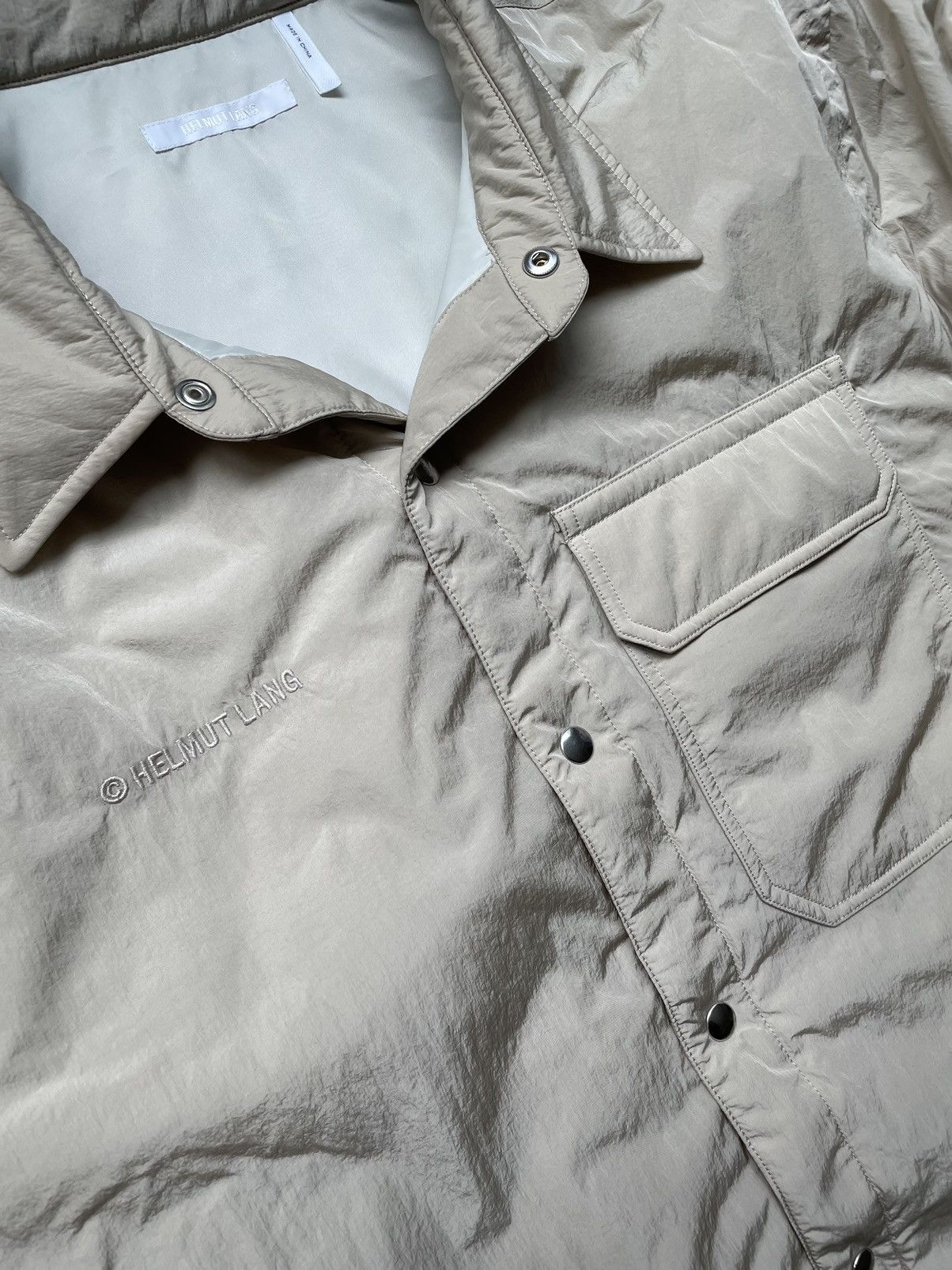 Helmut Lang Helmet Lang Cream Nylon Overshirt Jacket Size US XL / EU 56 / 4 - 2 Thumbnail