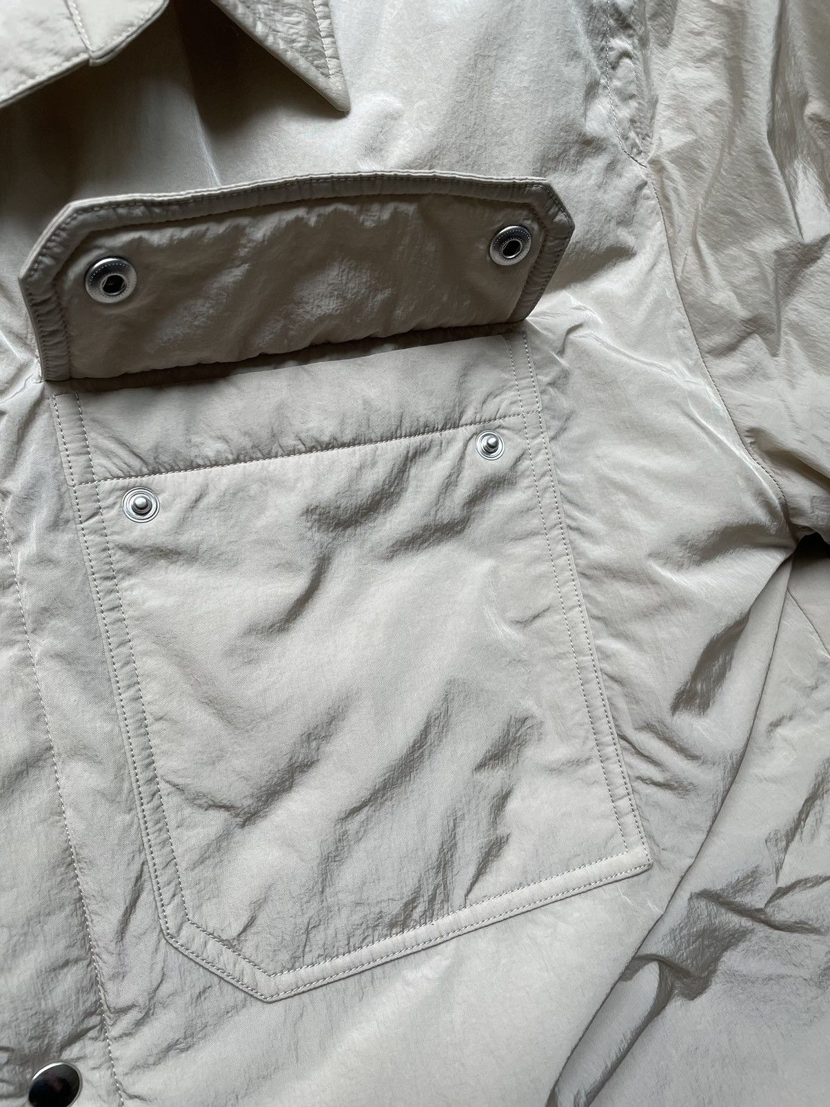 Helmut Lang Helmet Lang Cream Nylon Overshirt Jacket Size US XL / EU 56 / 4 - 5 Thumbnail