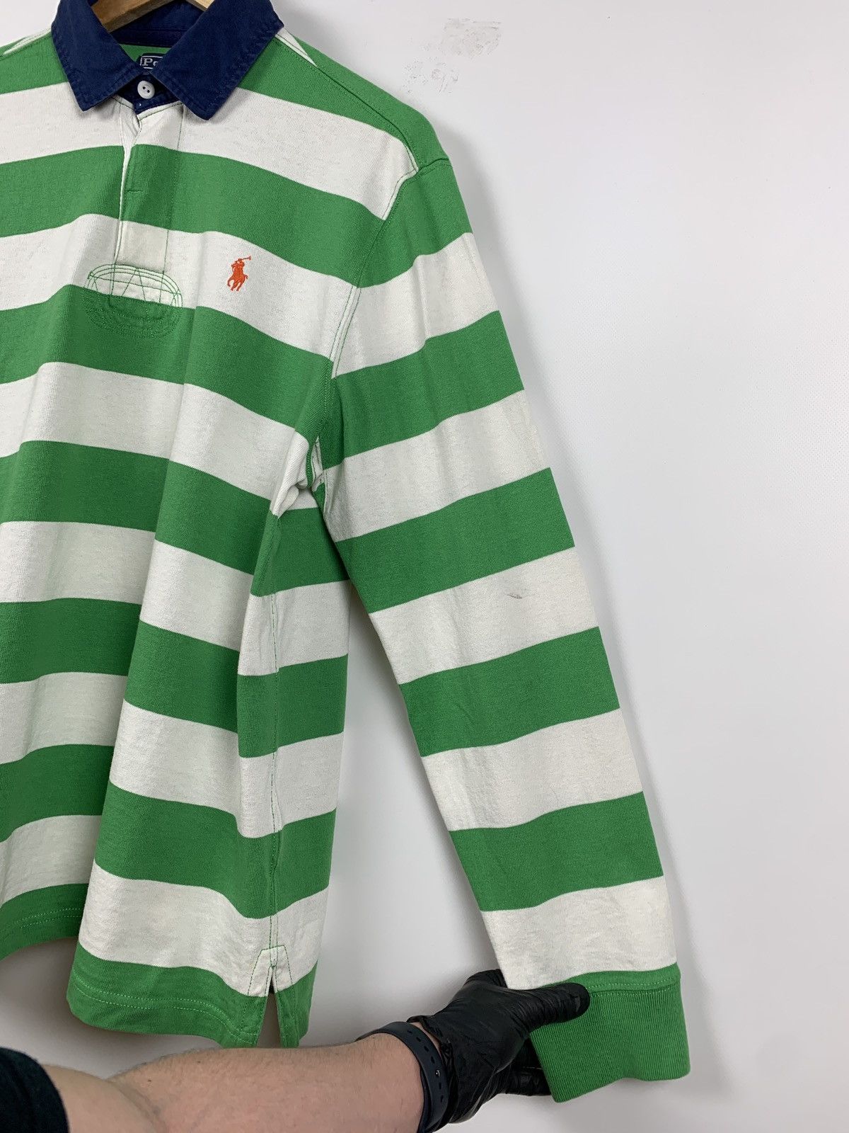 Polo Ralph Lauren Vintage Polo Ralph Lauren Rugby Striped Long Sleeve Shirt Size US L / EU 52-54 / 3 - 7 Thumbnail