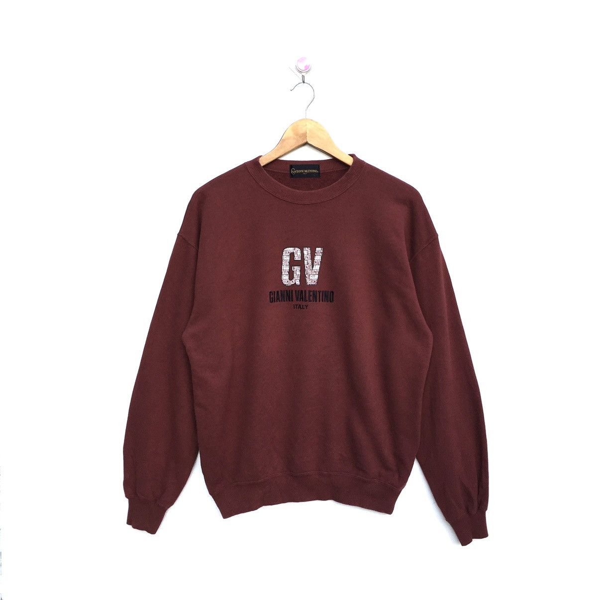 Vintage GIANNI VALENTINO Embroidery Big Logo Sweatshirt Jumper Size US L / EU 52-54 / 3 - 1 Thumbnail
