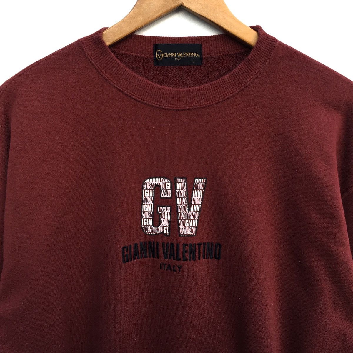 Vintage GIANNI VALENTINO Embroidery Big Logo Sweatshirt Jumper Size US L / EU 52-54 / 3 - 2 Thumbnail