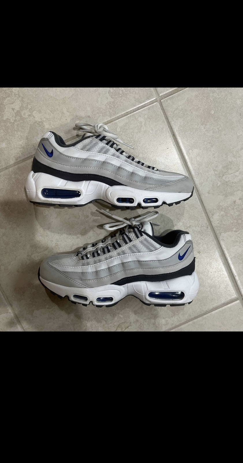Nike 2021 Nike Air Max 95 Recraft GS “White Game Royal” Size US 6 / EU 39 - 2 Thumbnail