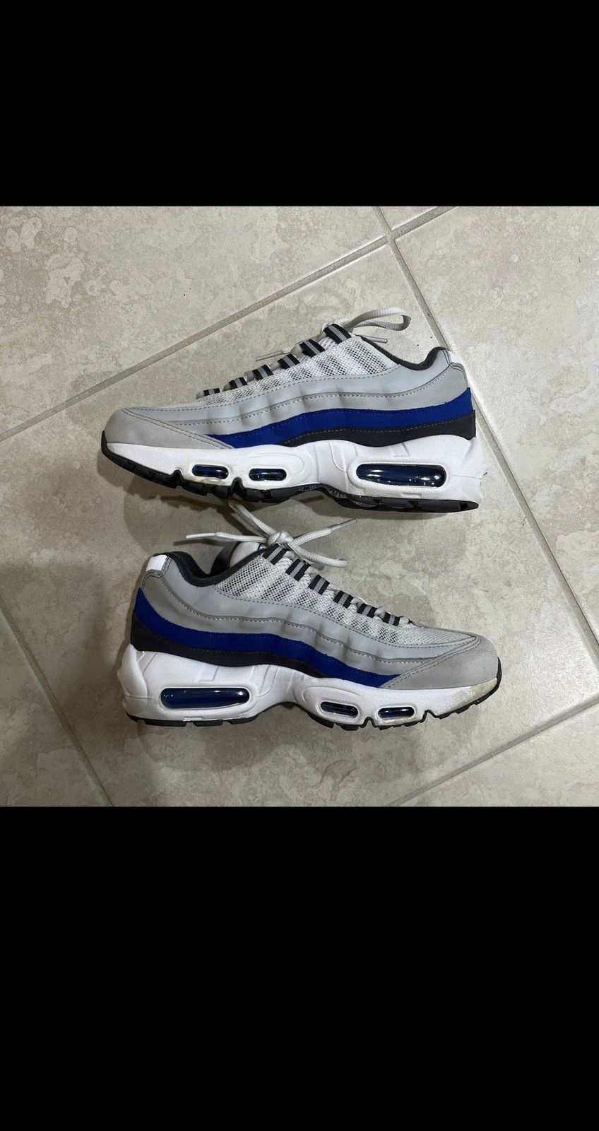 Nike 2021 Nike Air Max 95 Recraft GS “White Game Royal” Size US 6 / EU 39 - 3 Thumbnail