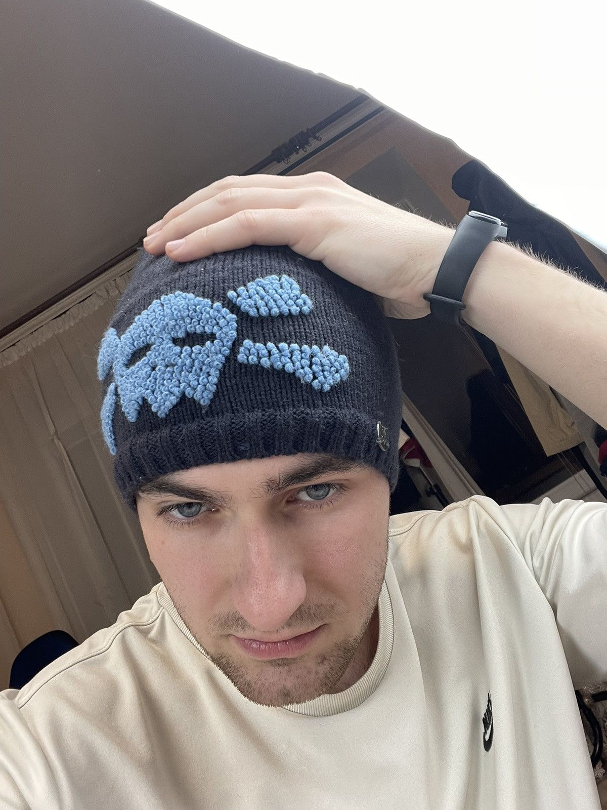 Vintage Blue hat Skull Barts Y2K rare style Size ONE SIZE - 2 Thumbnail