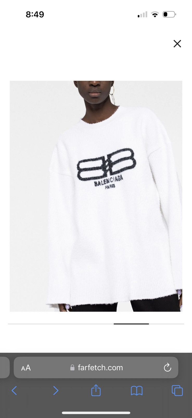 Balenciaga Intarsia-knit logo long sleeve jumper sweater Size S / US 4 / IT 40 - 1 Thumbnail