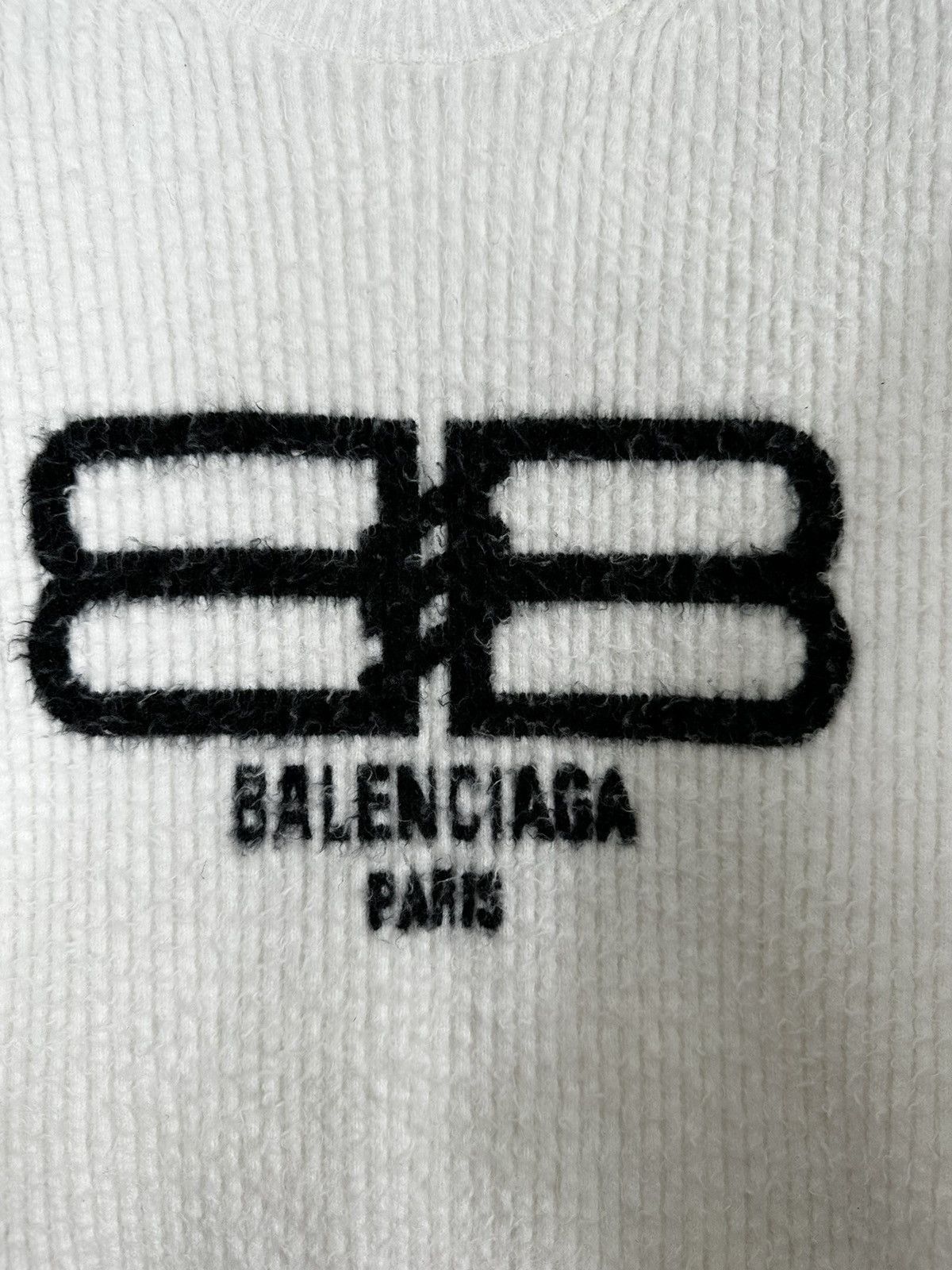 Balenciaga Intarsia-knit logo long sleeve jumper sweater Size S / US 4 / IT 40 - 3 Thumbnail