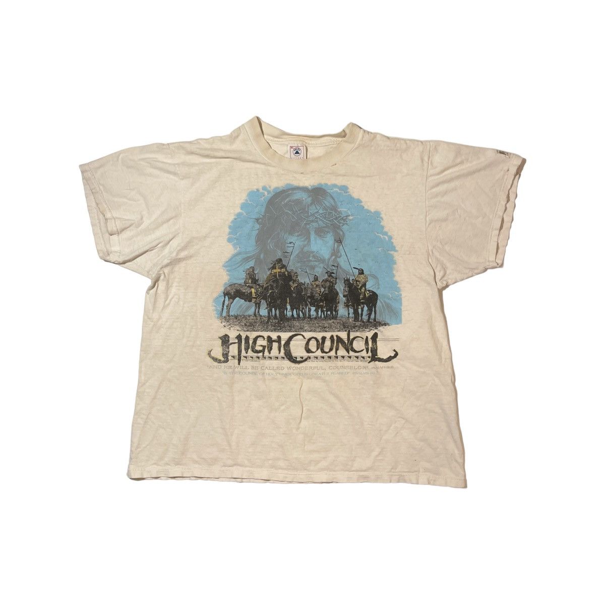 Vintage 90s The High Council Jesus Tee Distressed Size US XL / EU 56 / 4 - 2 Thumbnail