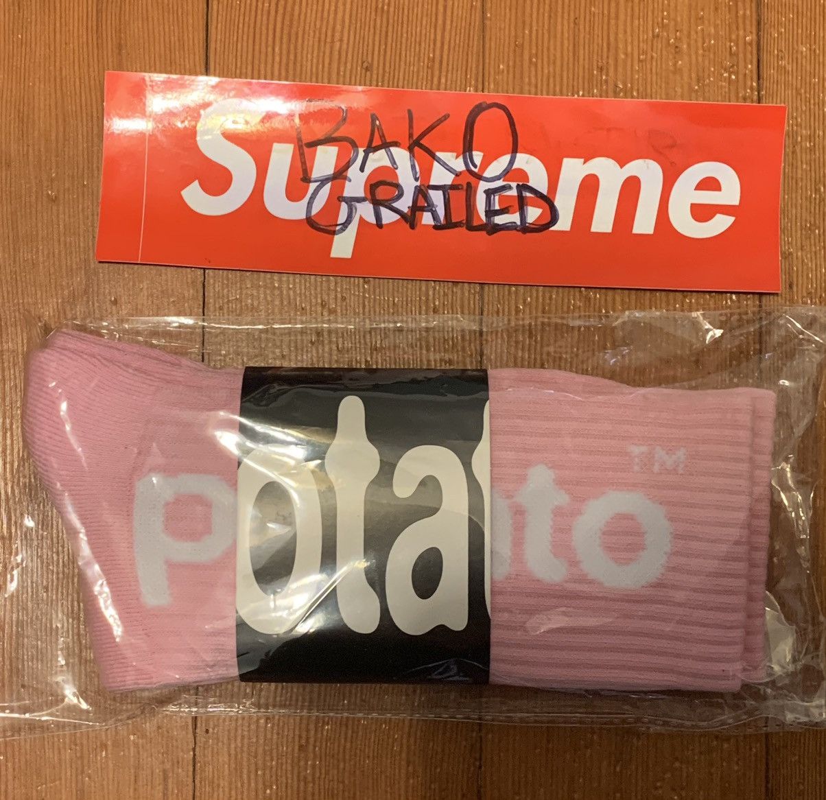Imran Potato Imran Potato Logo socks - Pink Size ONE SIZE - 2 Thumbnail
