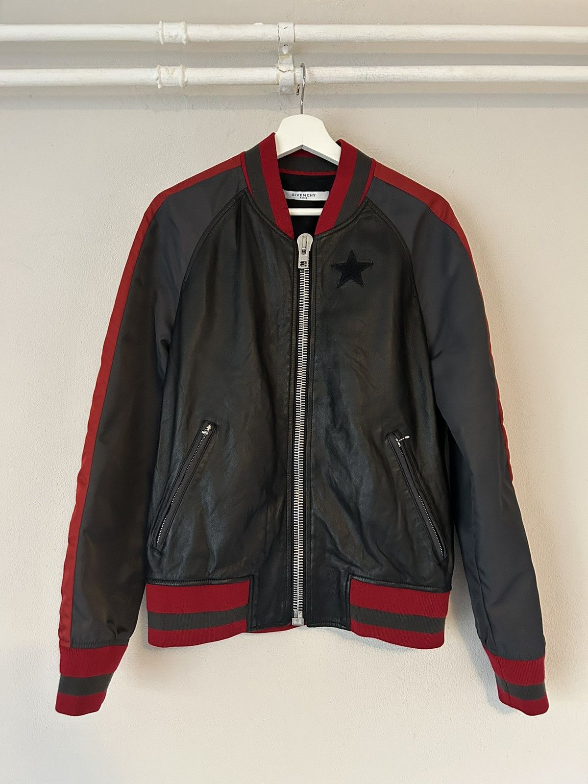 Givenchy Leather Varsity Bomber Jacket Size US M / EU 48-50 / 2 - 2 Thumbnail