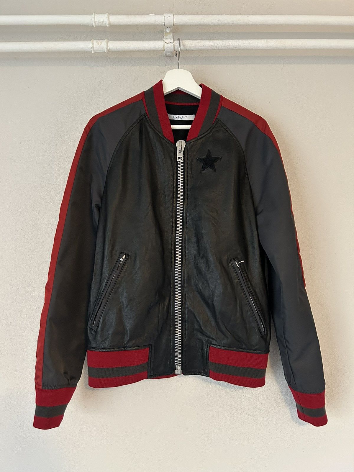 Givenchy Leather Varsity Bomber Jacket Size US M / EU 48-50 / 2 - 1 Thumbnail