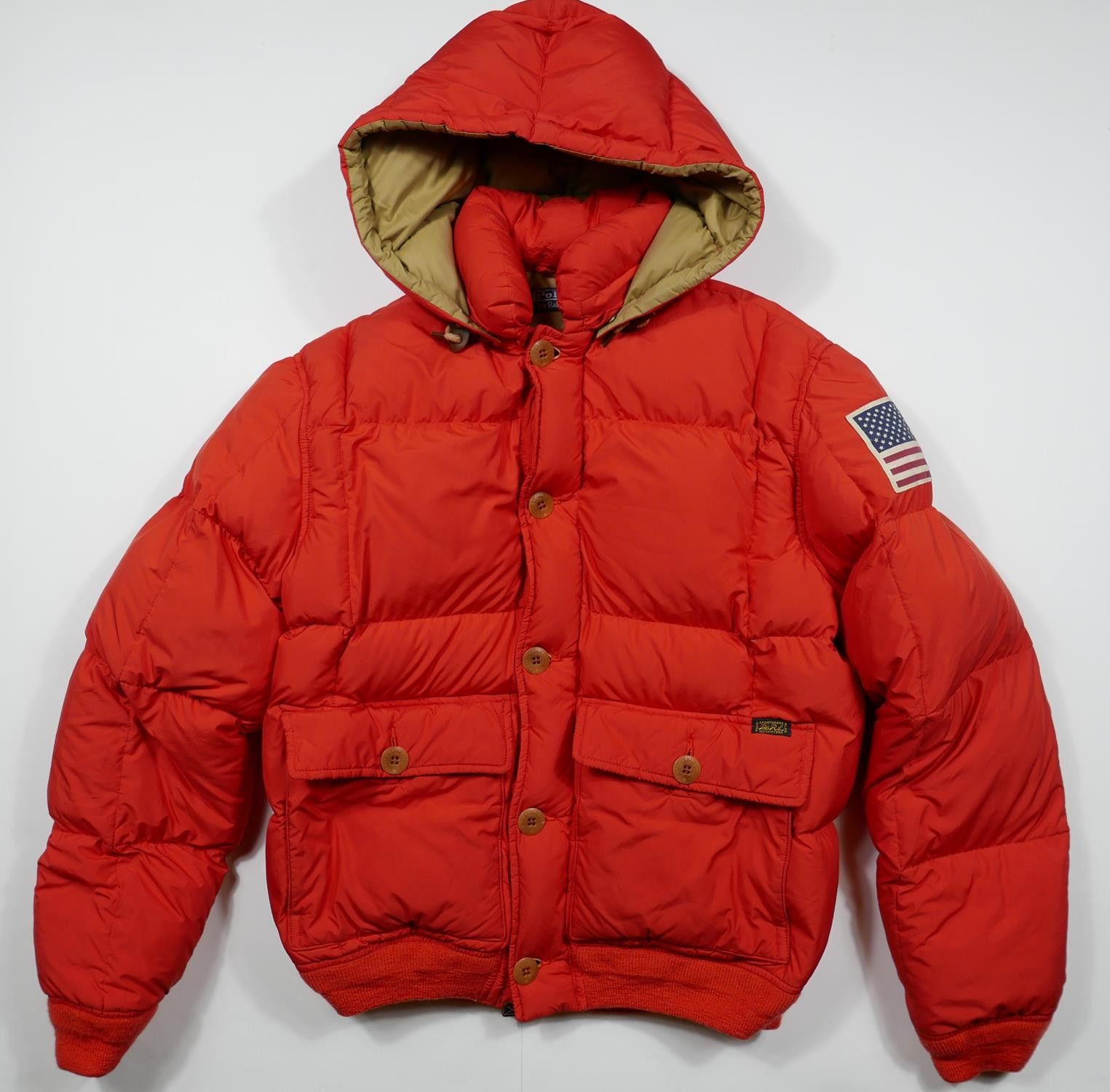 Polo Ralph Lauren Jacket Puffer Orange Down Expedition M