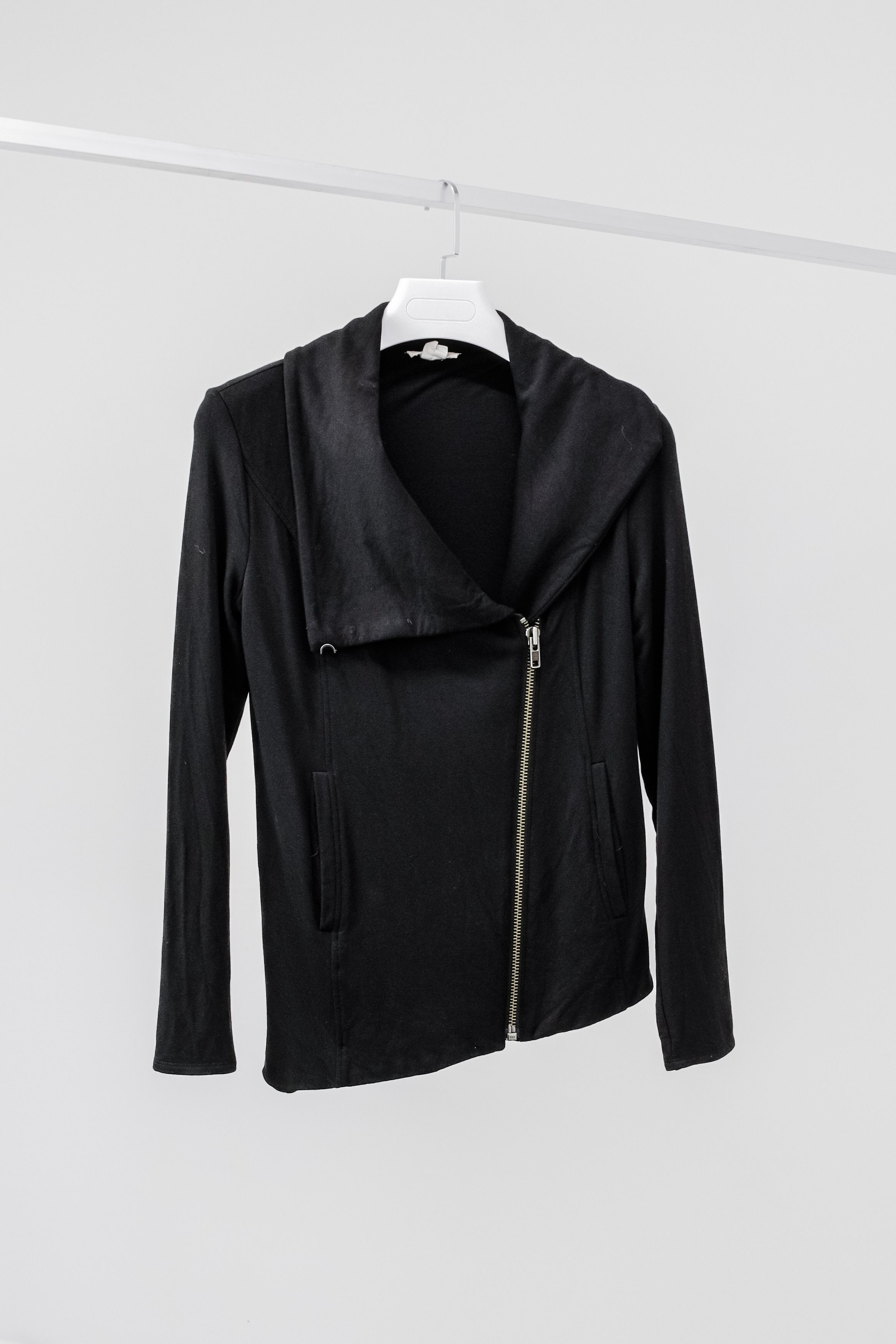 Helmut Lang Black Asymmetrical Zip Jacket