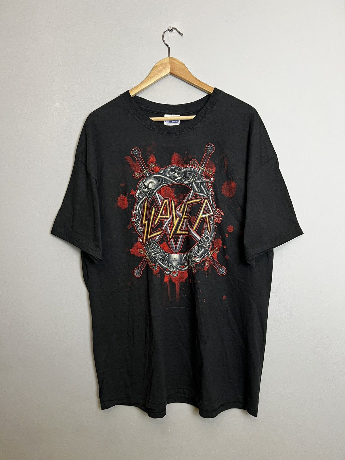 image of Band Tees x Slayer Vintage Deadstock Slayer 2003 Tour Metal Band Tshirt Grail in Black (Size XL)