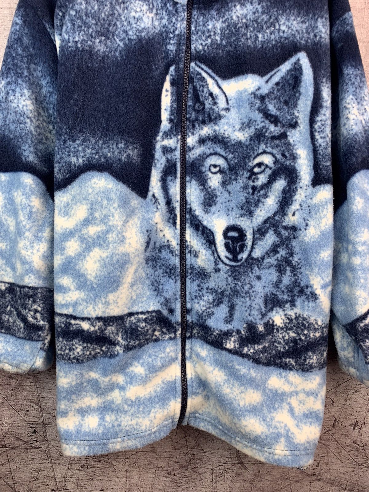 Vintage Vintage Wolf Animal Fleece Jacket Hoodie zip Size US L / EU 52-54 / 3 - 4 Thumbnail