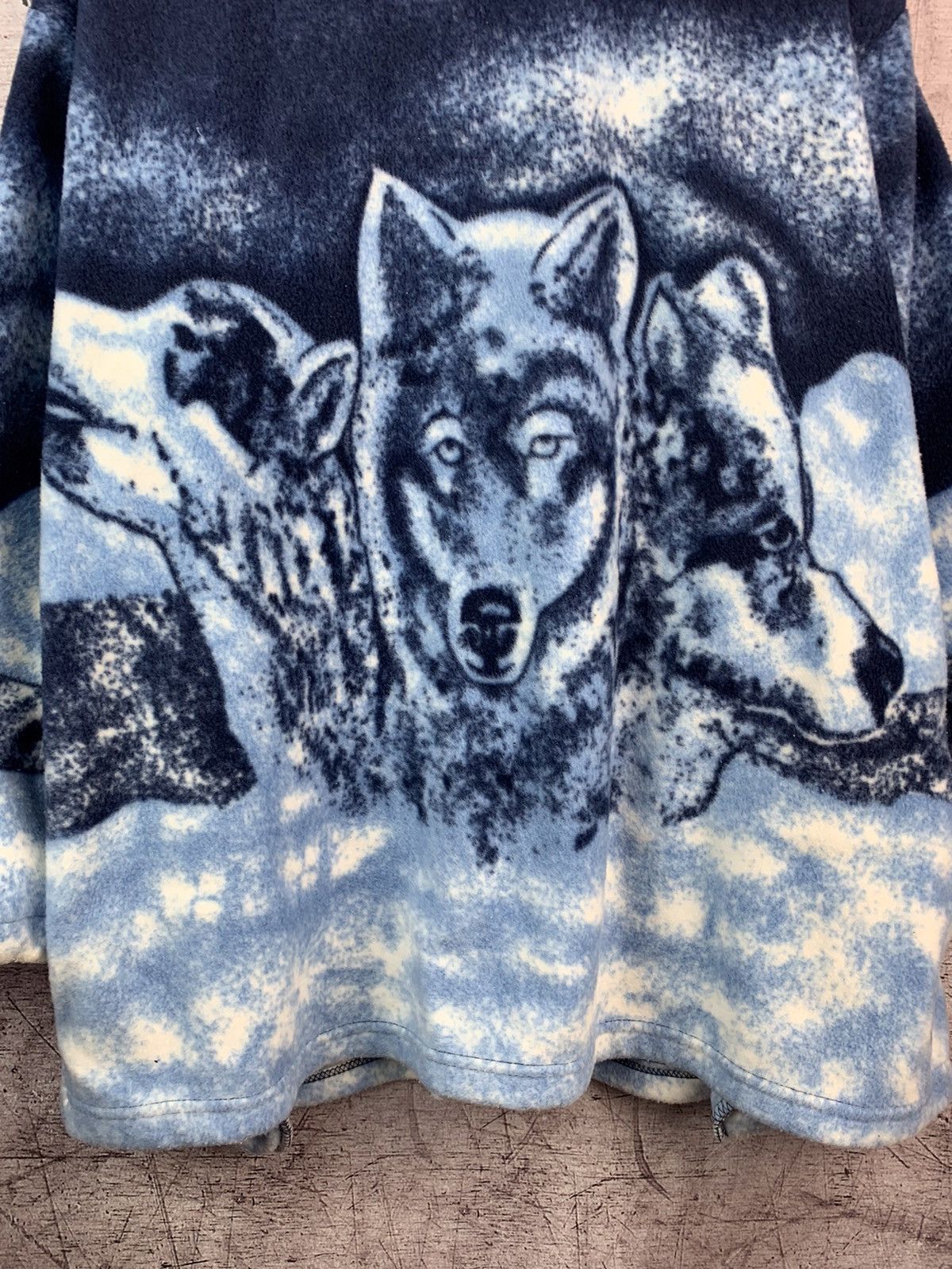 Vintage Vintage Wolf Animal Fleece Jacket Hoodie zip Size US L / EU 52-54 / 3 - 8 Thumbnail