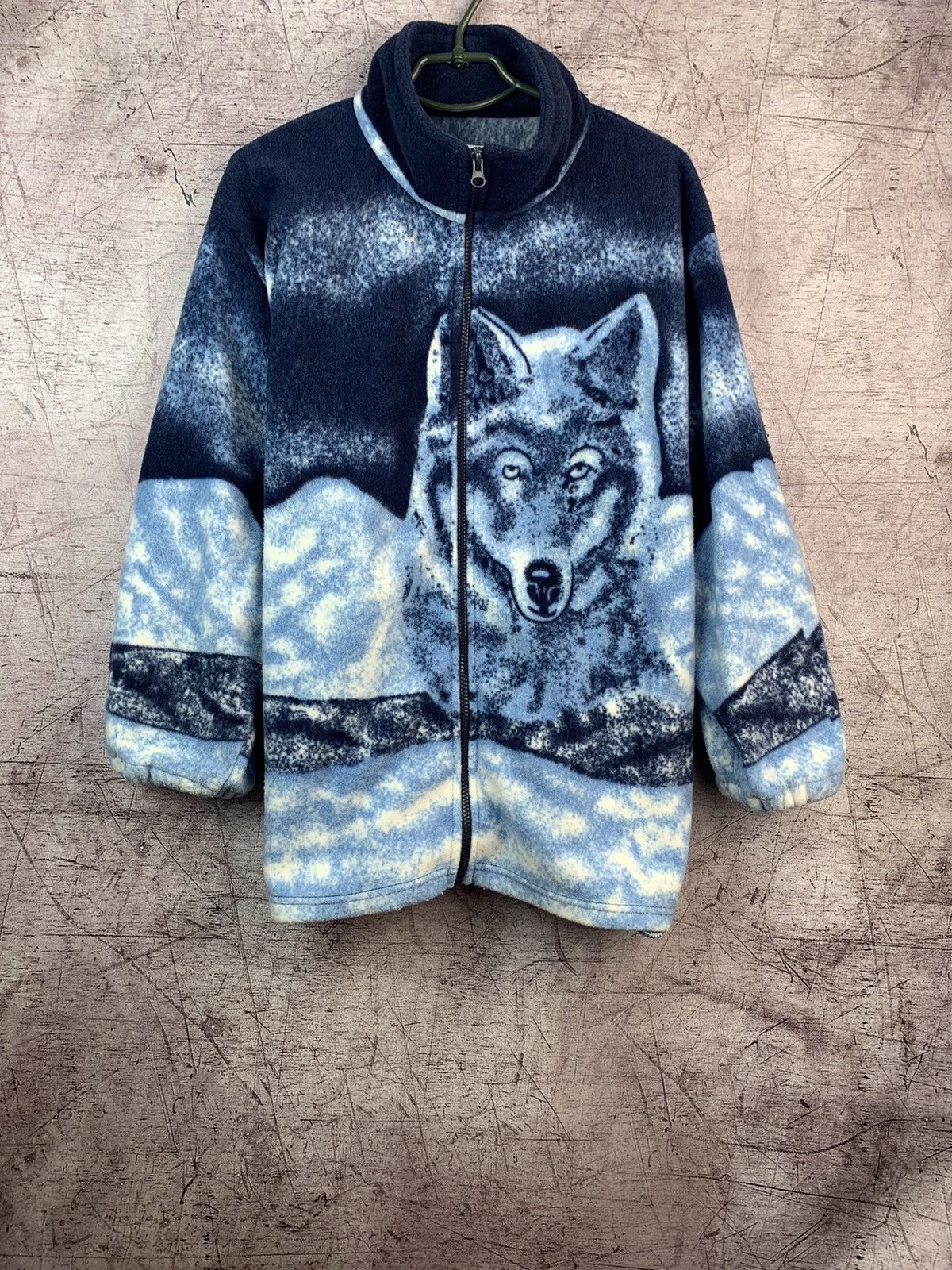 Vintage Vintage Wolf Animal Fleece Jacket Hoodie zip Size US L / EU 52-54 / 3 - 1 Thumbnail