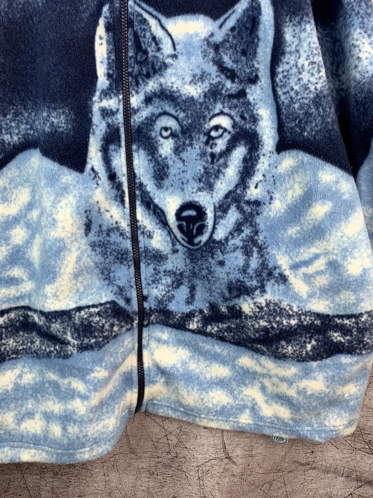 Vintage Vintage Wolf Animal Fleece Jacket Hoodie zip Size US L / EU 52-54 / 3 - 7 Thumbnail