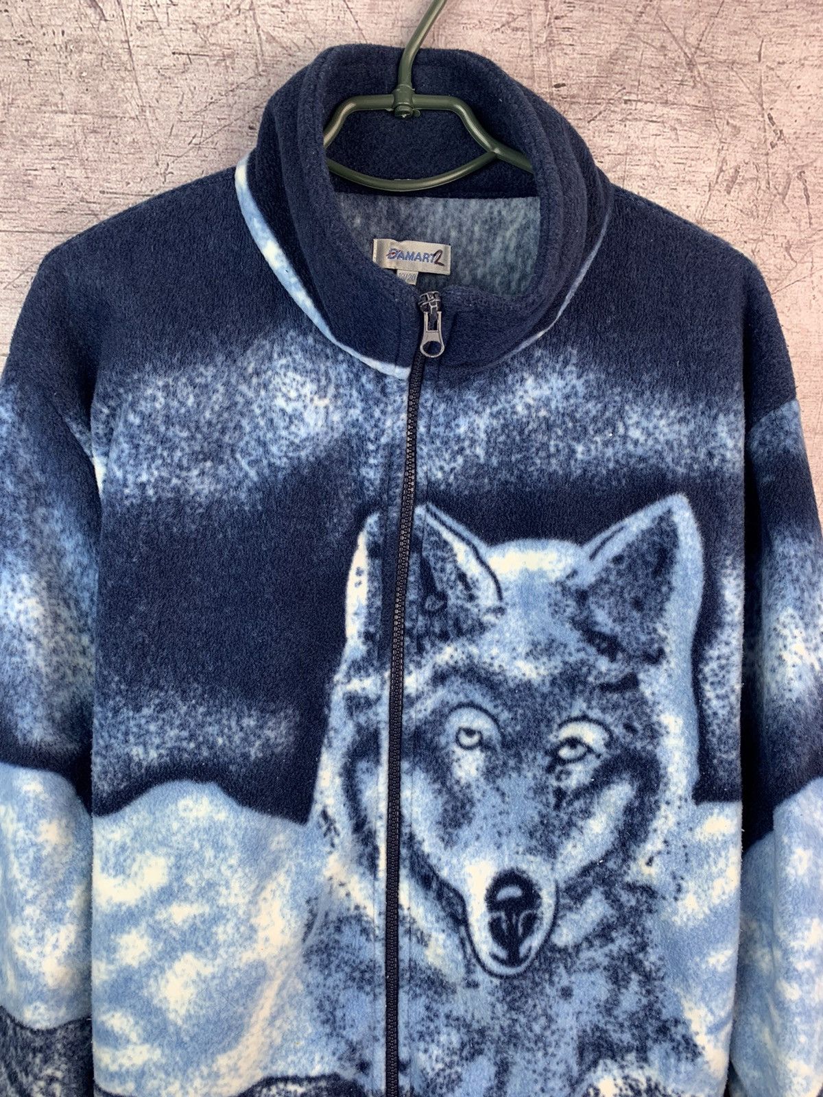 Vintage Vintage Wolf Animal Fleece Jacket Hoodie zip Size US L / EU 52-54 / 3 - 3 Thumbnail