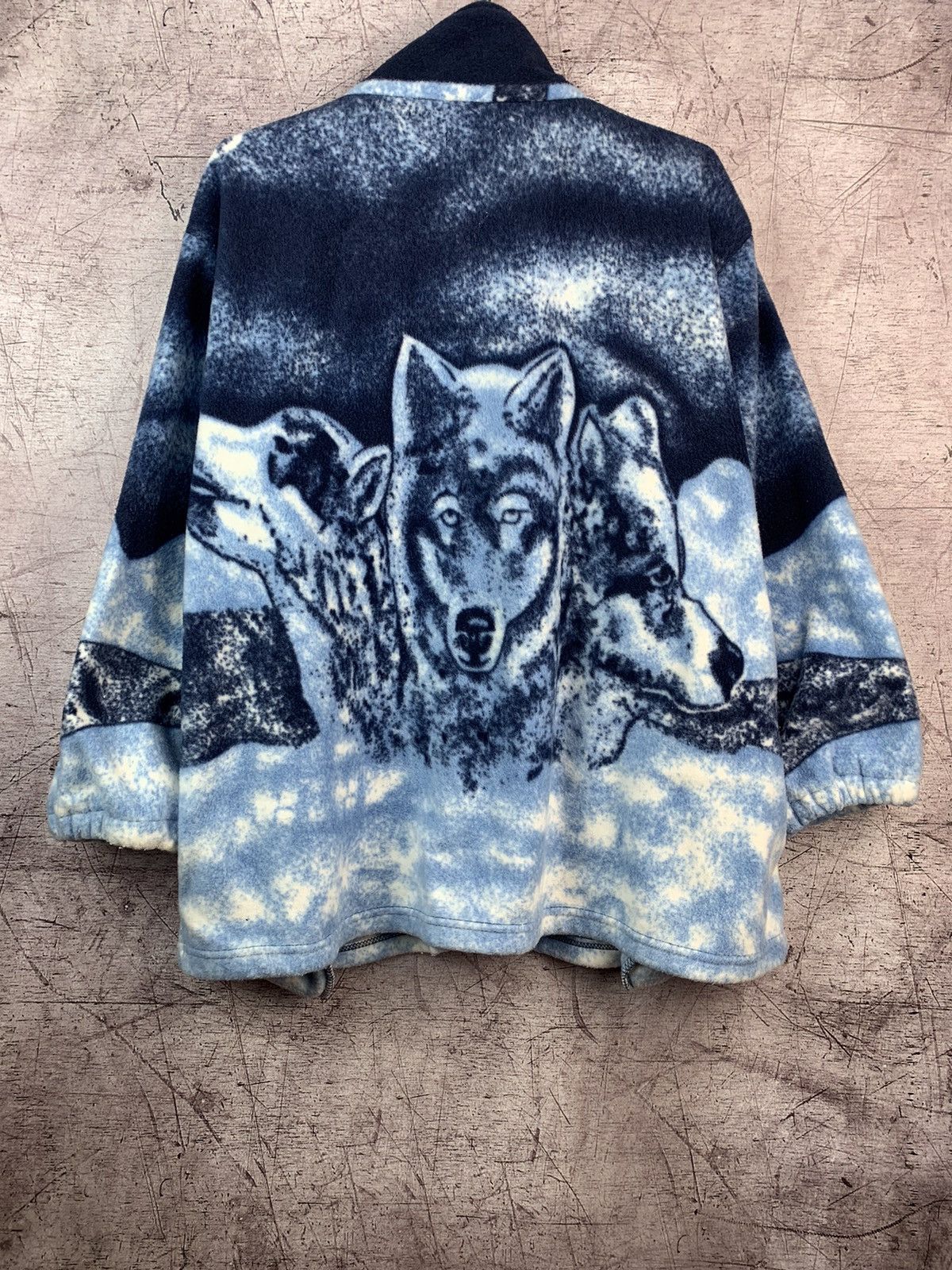 Vintage Vintage Wolf Animal Fleece Jacket Hoodie zip Size US L / EU 52-54 / 3 - 2 Thumbnail