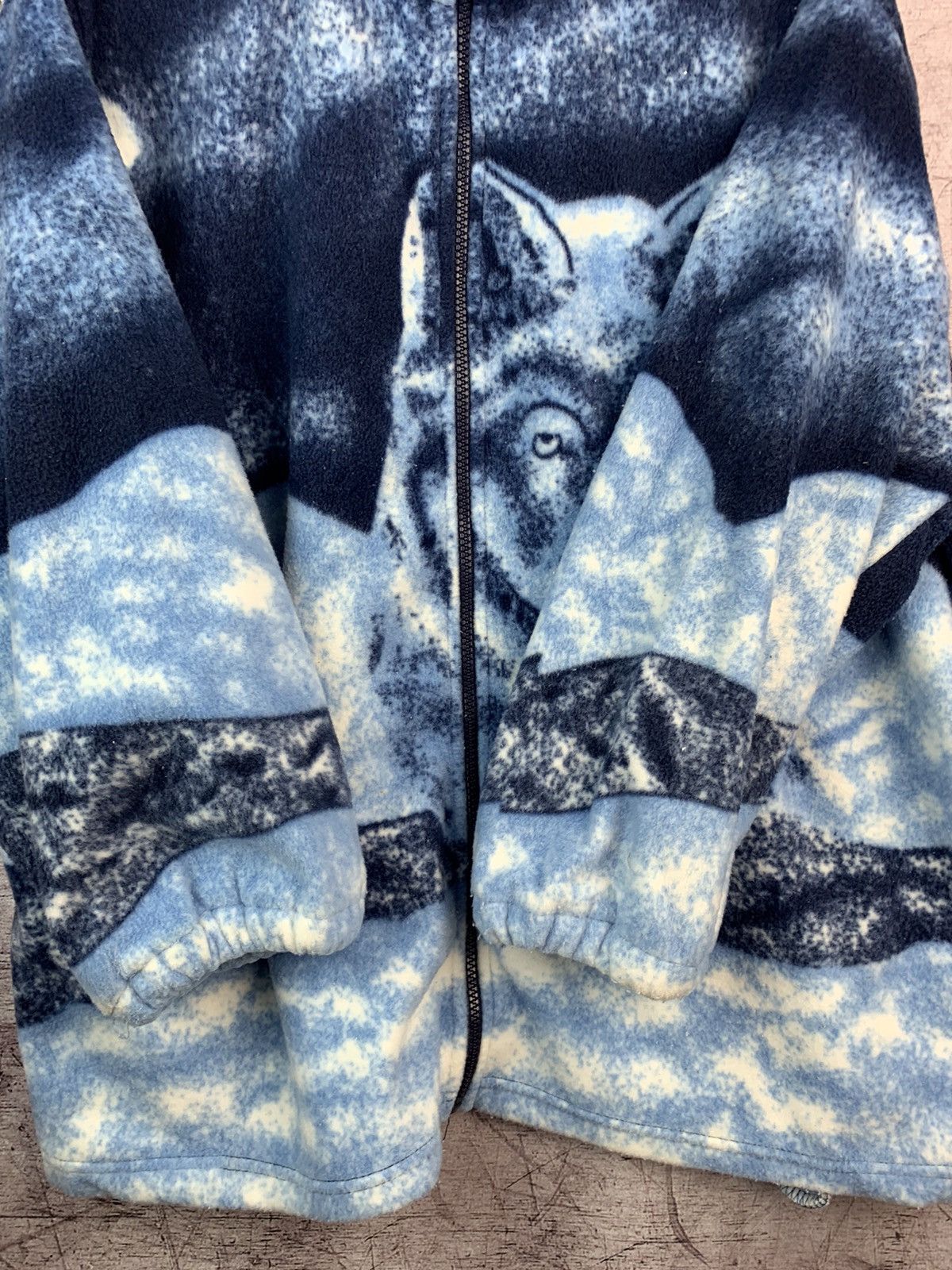 Vintage Vintage Wolf Animal Fleece Jacket Hoodie zip Size US L / EU 52-54 / 3 - 6 Thumbnail