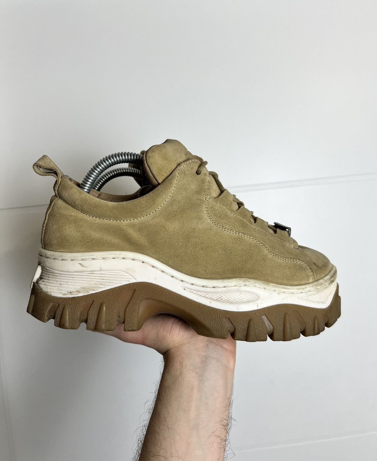image of Avant Garde x Hype Nude Of Scandinavia Sneakers Streetwear Platform Shoes in Beige, Women's (Size 8