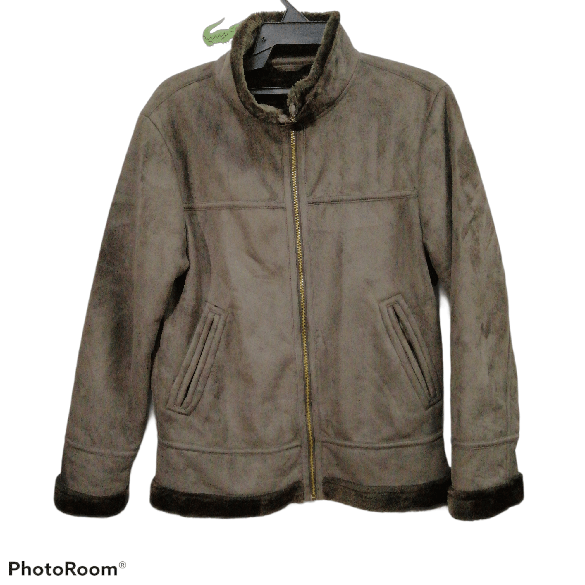 image of Gu Suede Leather Jacket in Brown, Men's (Size Medium)