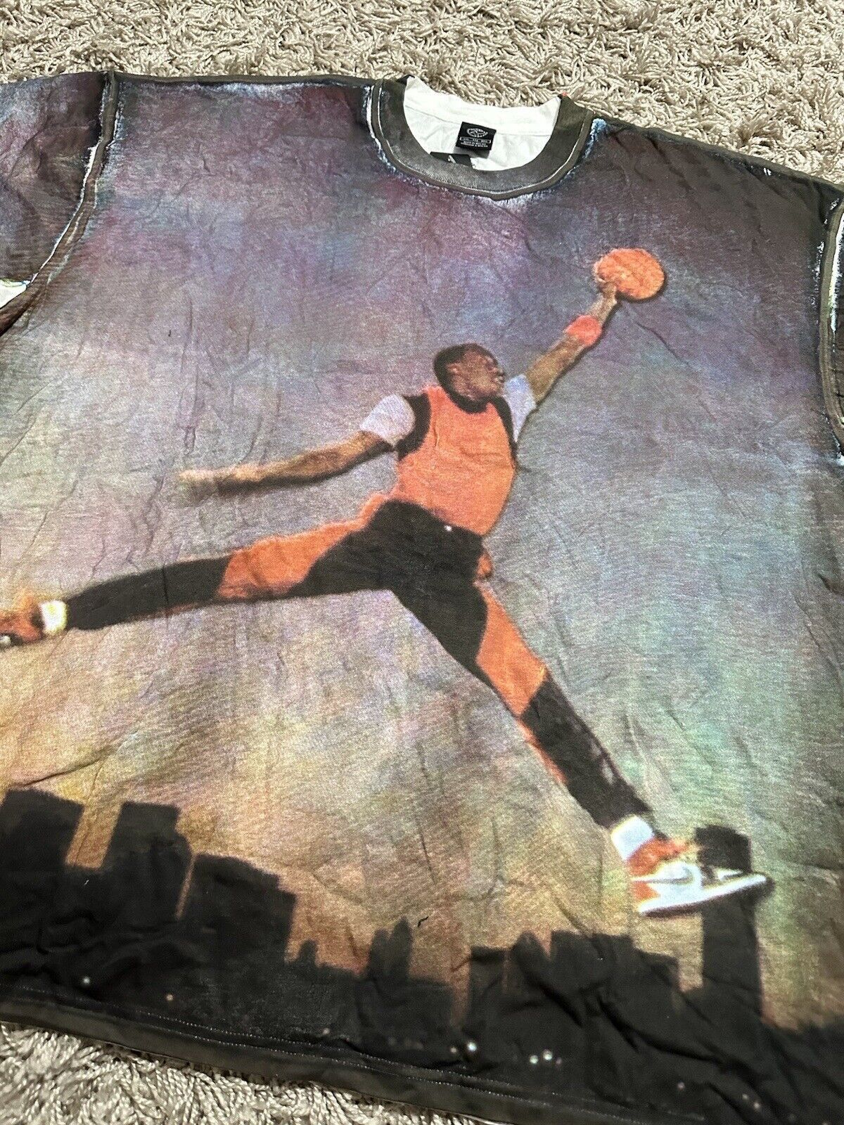 2X NIKE VINTAGE AIR JORDAN CHICAGO 1 JUMPMAN SKYLINE SHIRT