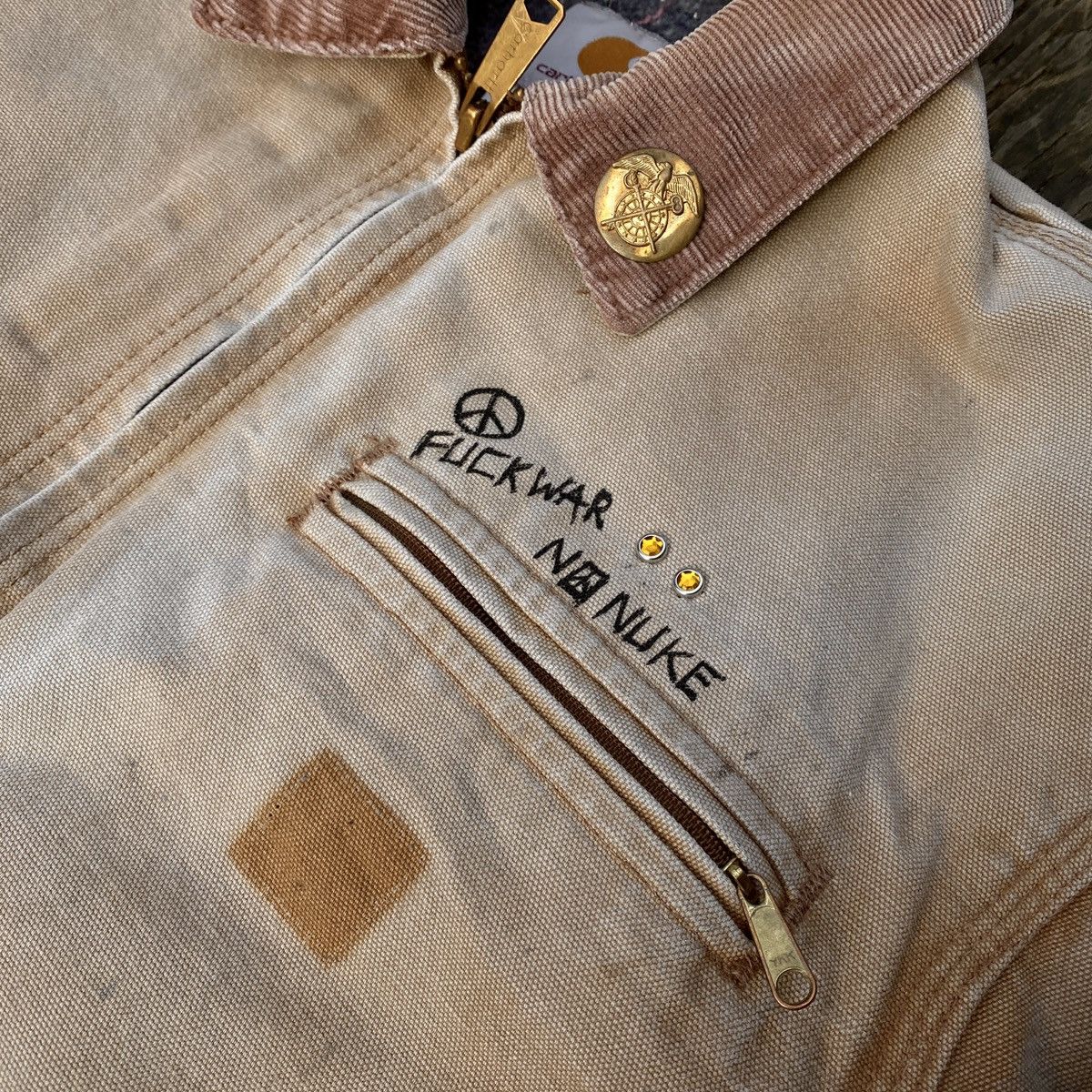 Carhartt × Carhartt Wip × Vintage Thrashed Detroit Jacket Rework Remake ...