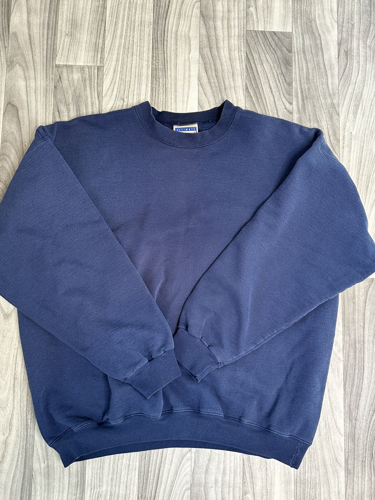 Hanes plain blank sweatshirt, men's size L cotton blue type Vintage Second Hand main image 1