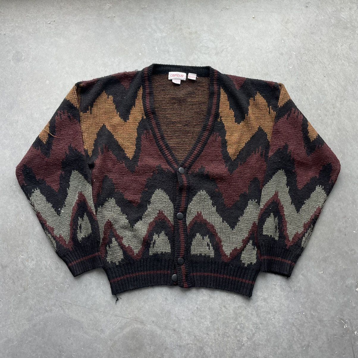 Vintage Vintage Patterned Cardigan Geometric Aztec Size US L / EU 52-54 / 3 - 1 Thumbnail