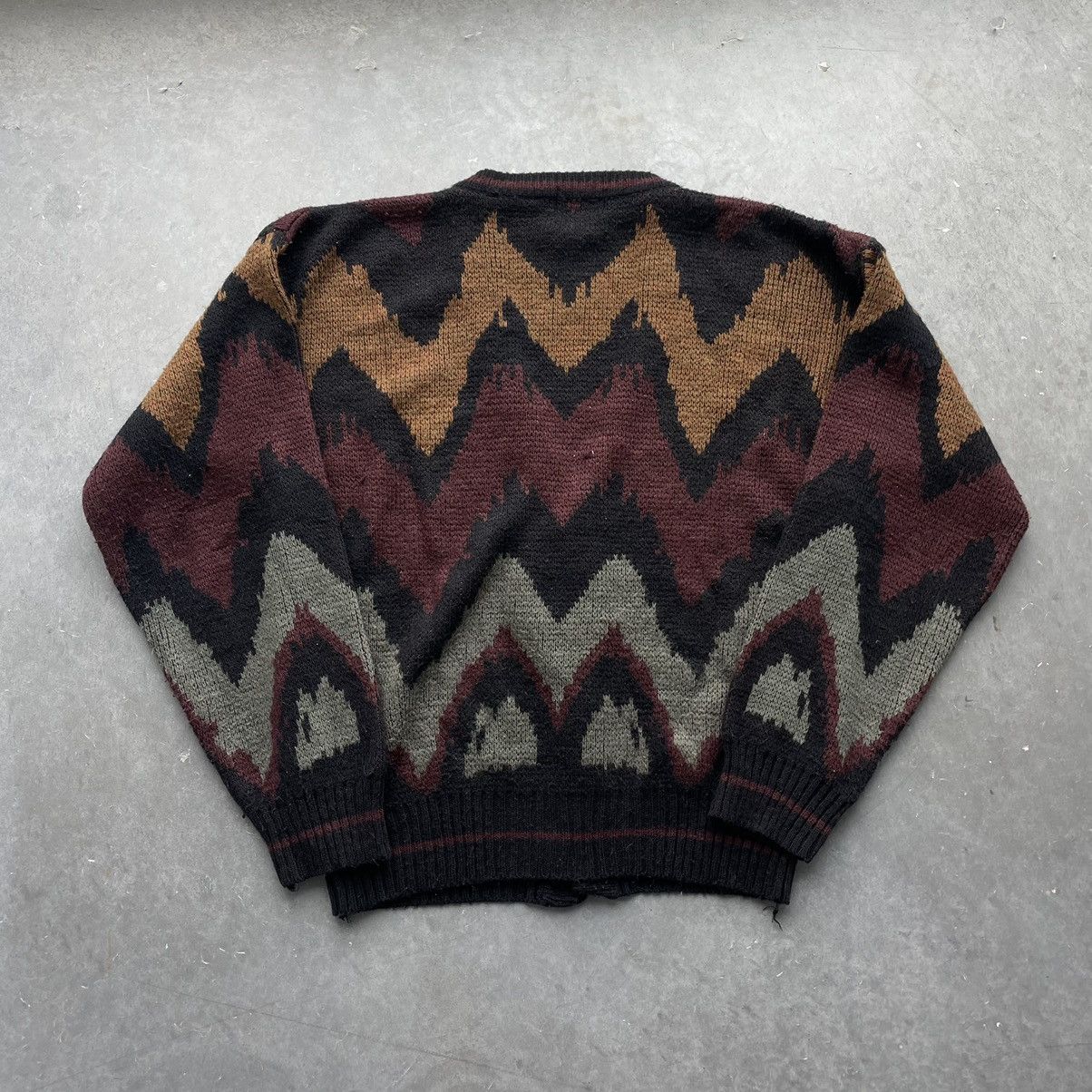 Vintage Vintage Patterned Cardigan Geometric Aztec Size US L / EU 52-54 / 3 - 3 Thumbnail