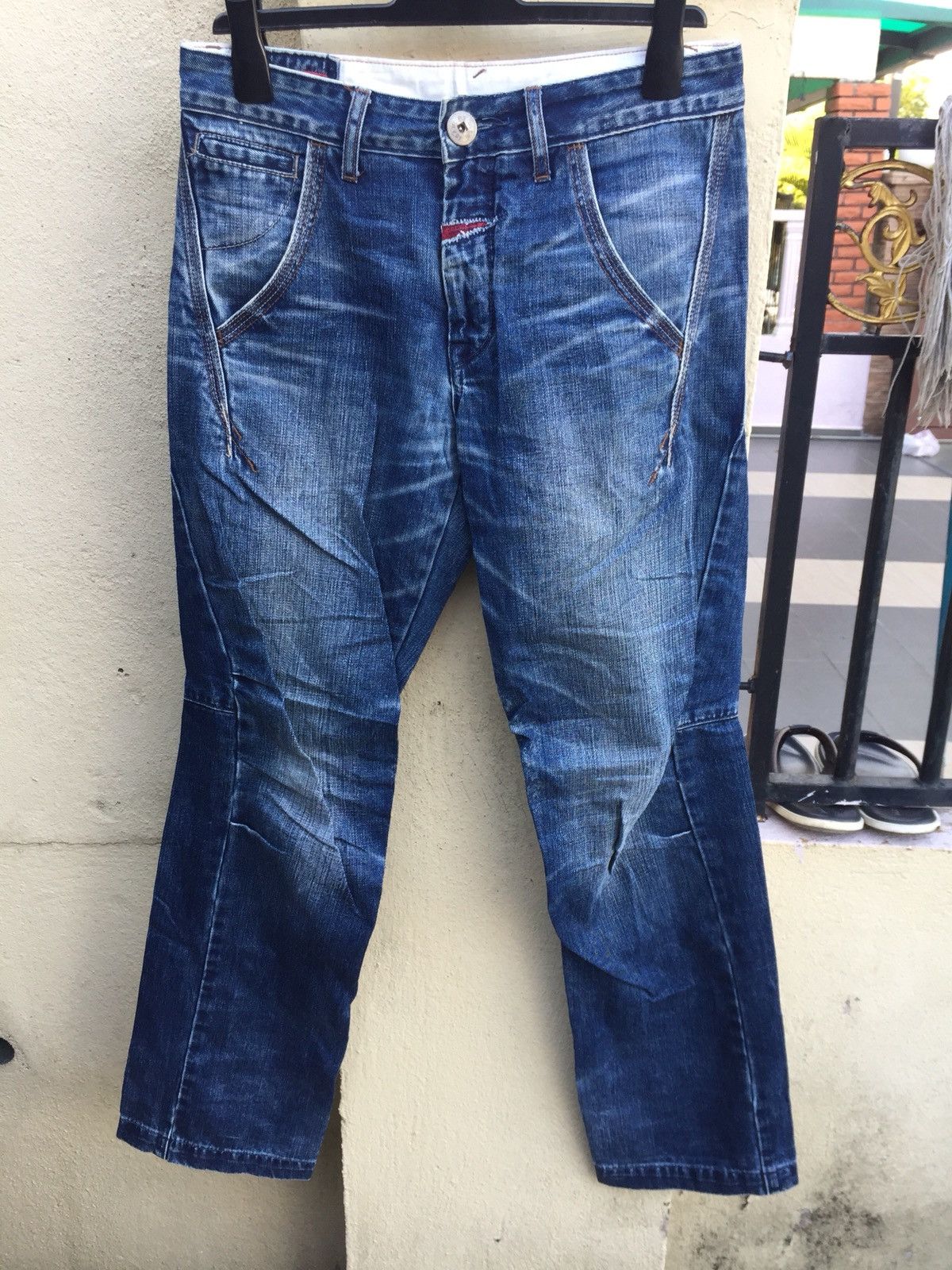 Marithe + Francois Girbaud × Vintage M+FG Ripped Washed Engineered Jeans Size US 32 / EU 48 - 4 Thumbnail