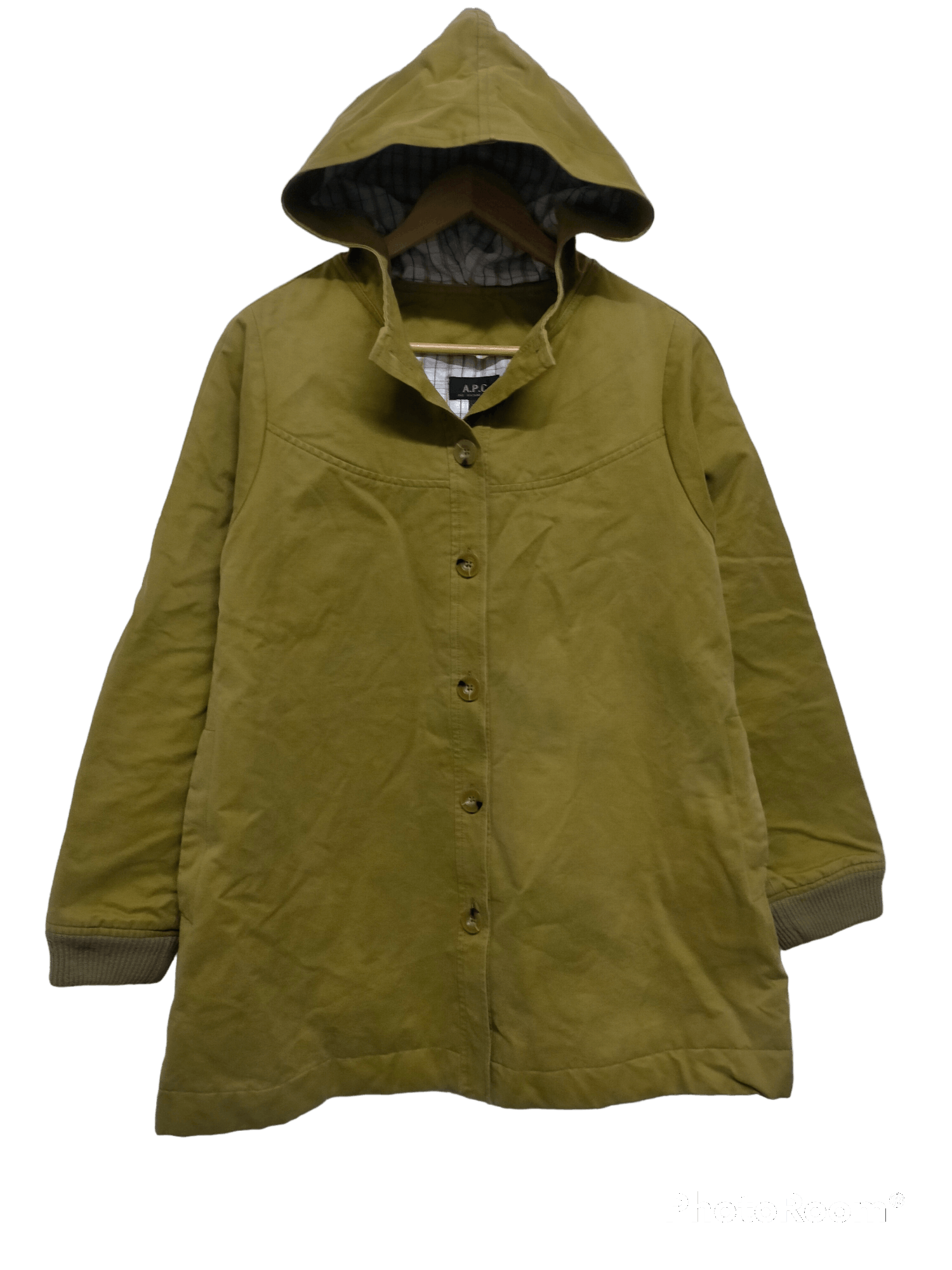 Image of A P C Parka Hoodie Jacket in Dark Yellow, Men's (Size XS)