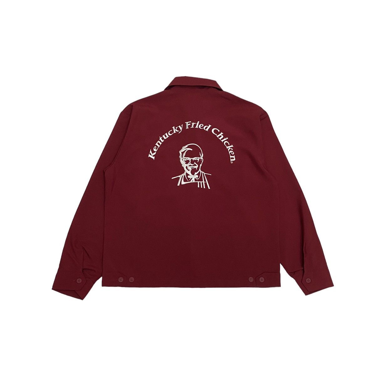 image of Workers Vintage Kfc We’Re No 1 Kentucky Fried Chicken Worker Jacket in Red, Men's (Size Medium)