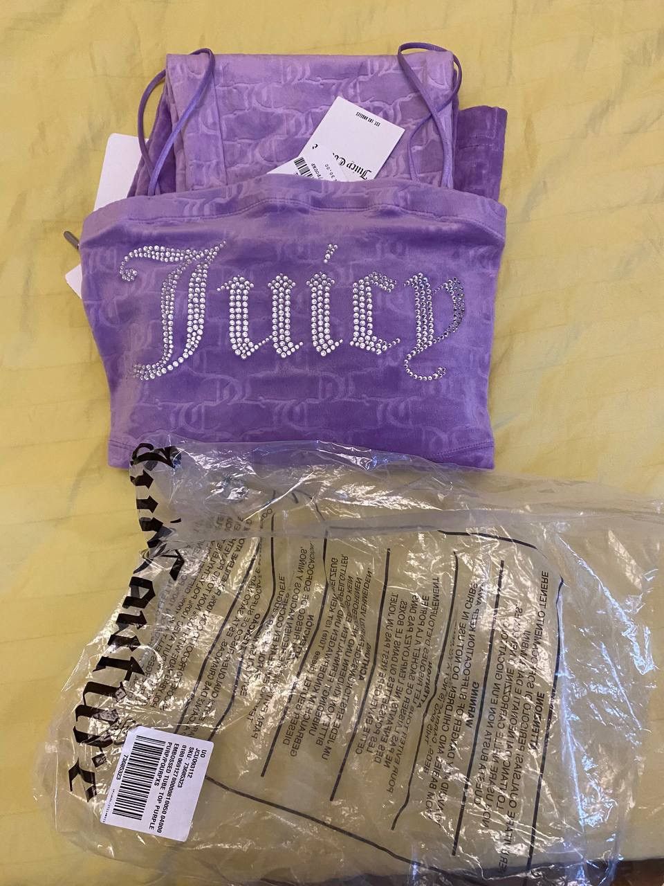 Juicy Couture Juicy Couture Set Velour Purple Flare Track Pants and Top Size XS / US 0-2 / IT 36-38 - 3 Thumbnail