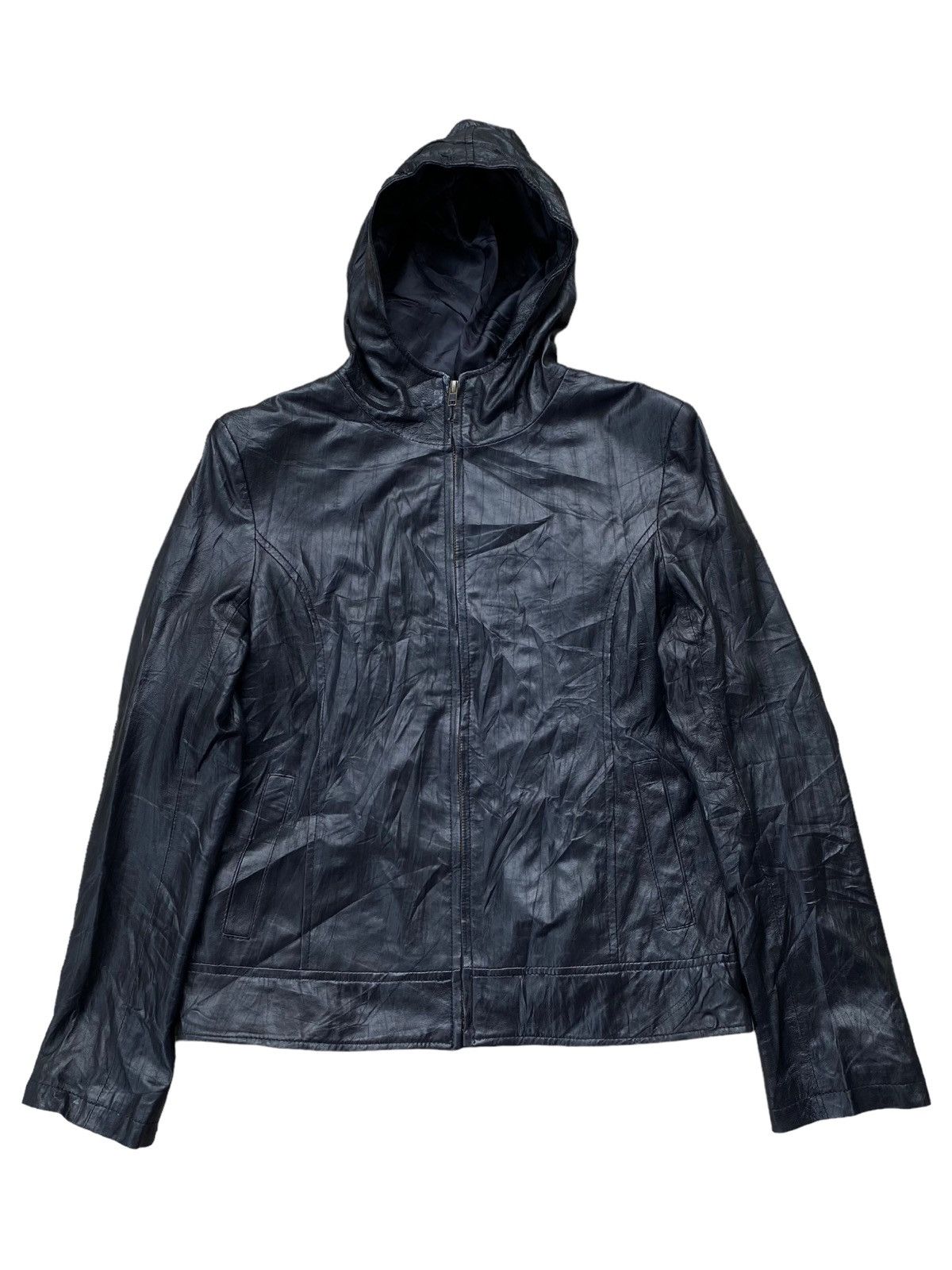 Vintage Leather Hoodies Jacket. #A3