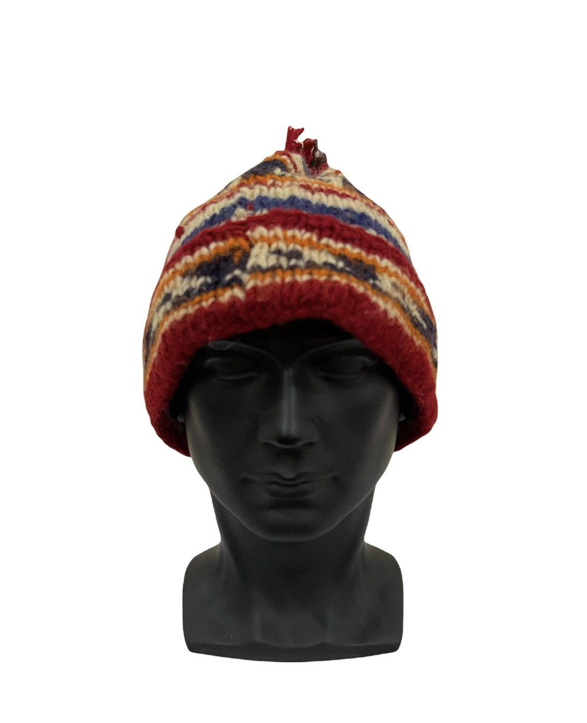 Native × Vintage American Native Navajo Knit Beanie Hat Size ONE SIZE - 1 Thumbnail