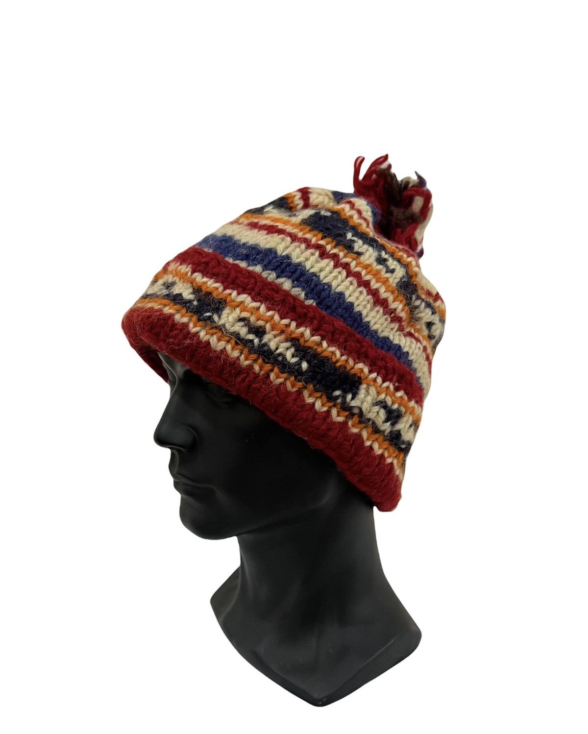 Native × Vintage American Native Navajo Knit Beanie Hat Size ONE SIZE - 2 Thumbnail